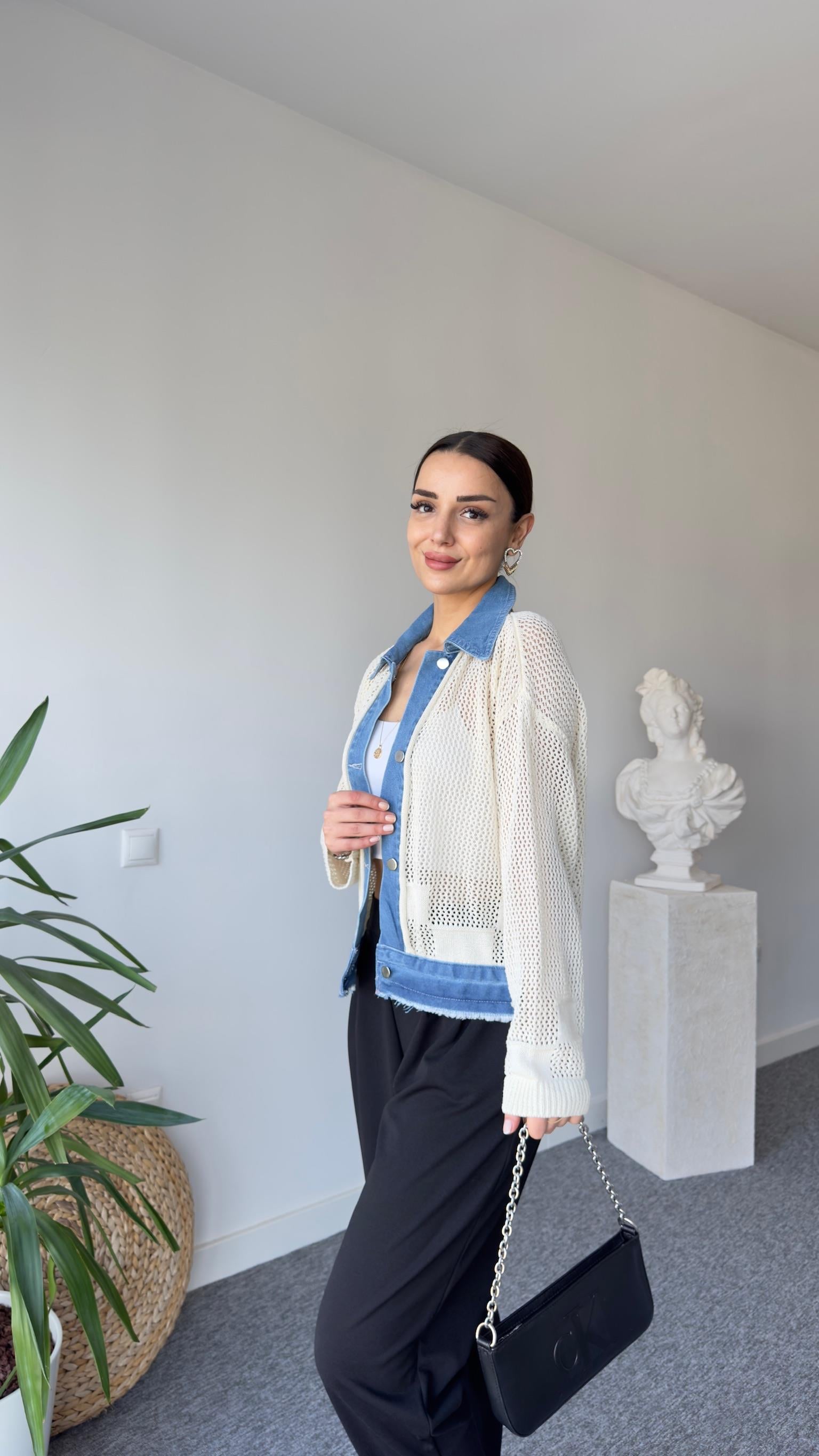 Orj Model Kot Garnili Triko Hırka
