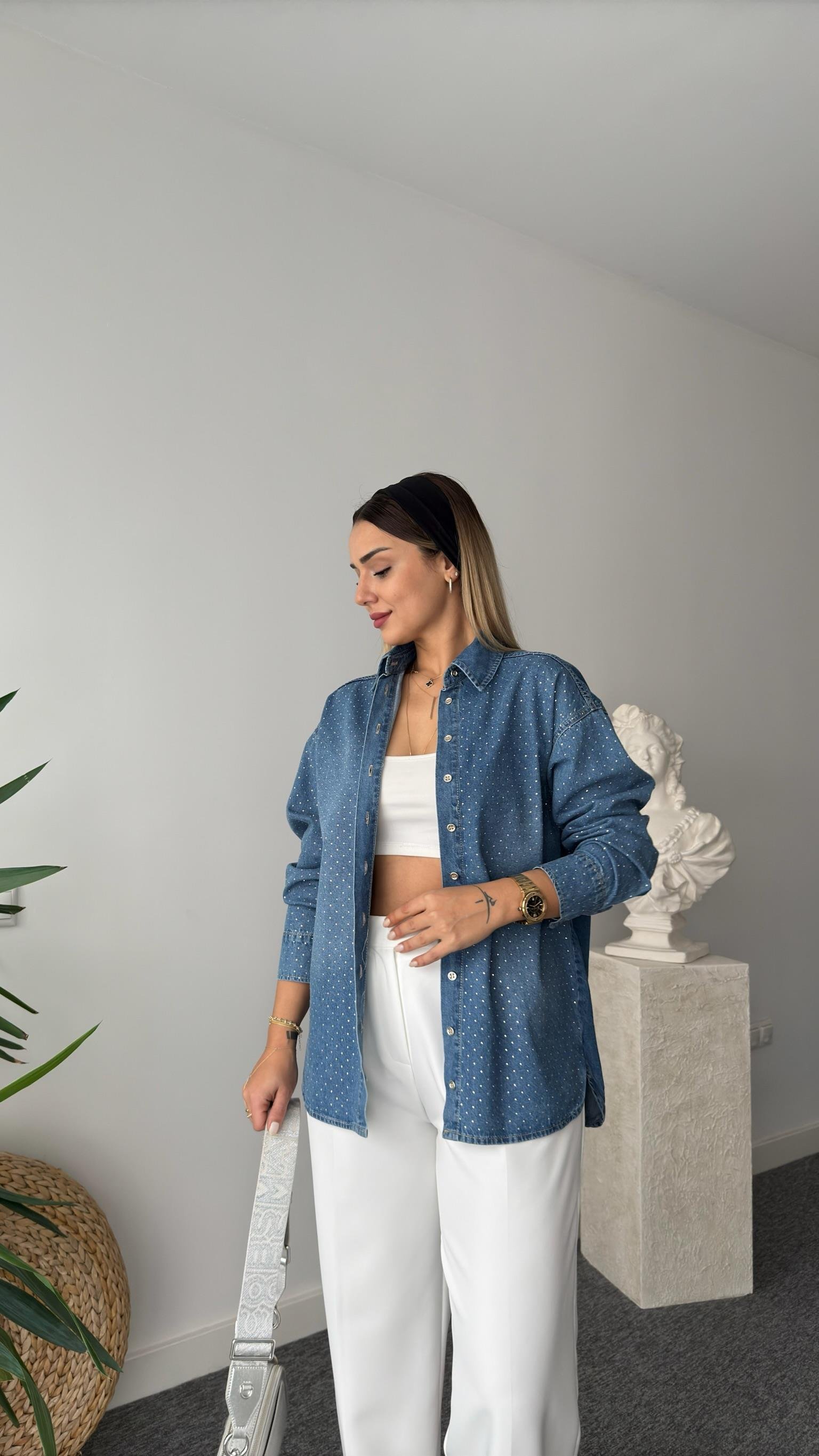 Juliet Taşlı Tensel Jean Gömlek