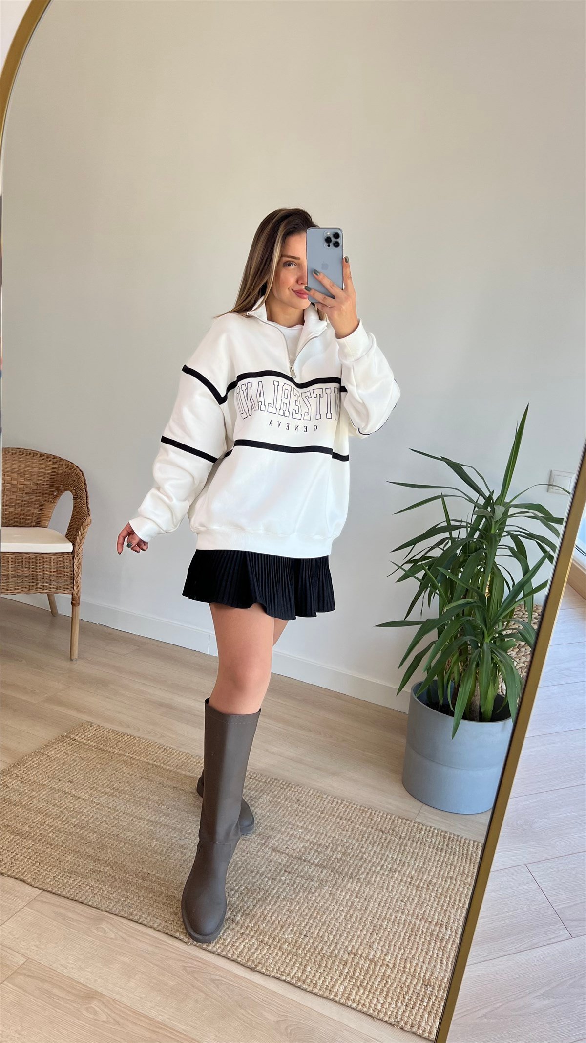 Yazı Detaylı Unisex Sweatshirt