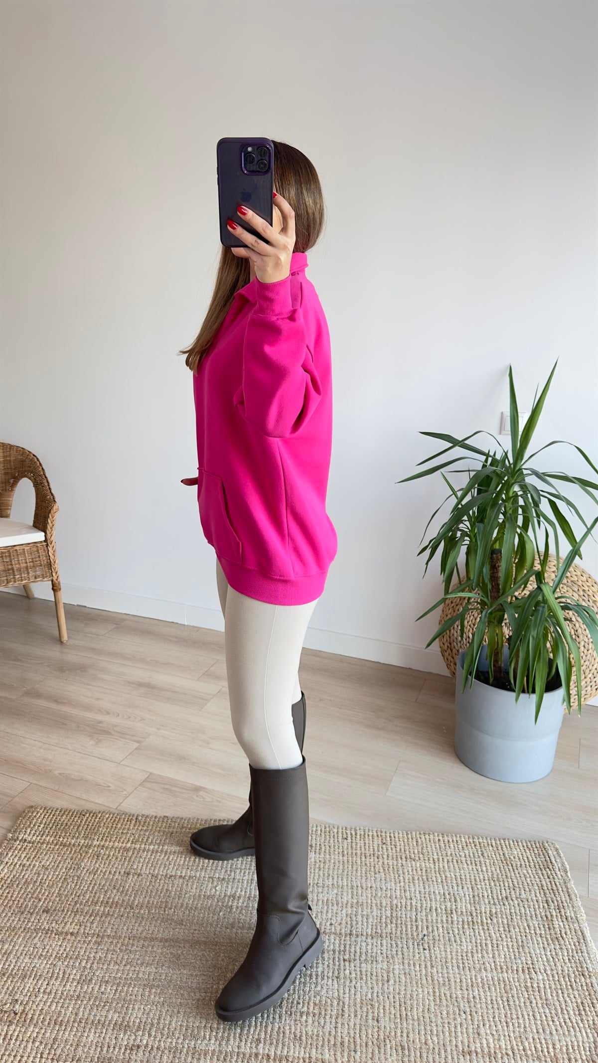 Polo Yaka Pembe Basic Sweat