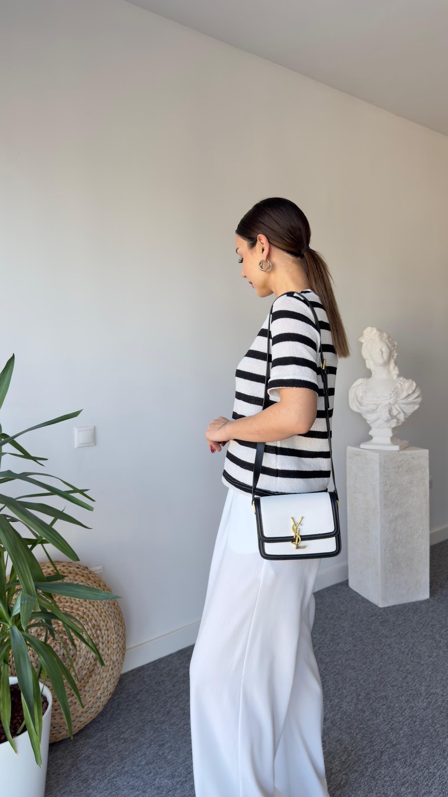 Yaka Ribanalı Çizgili Massi Bluz