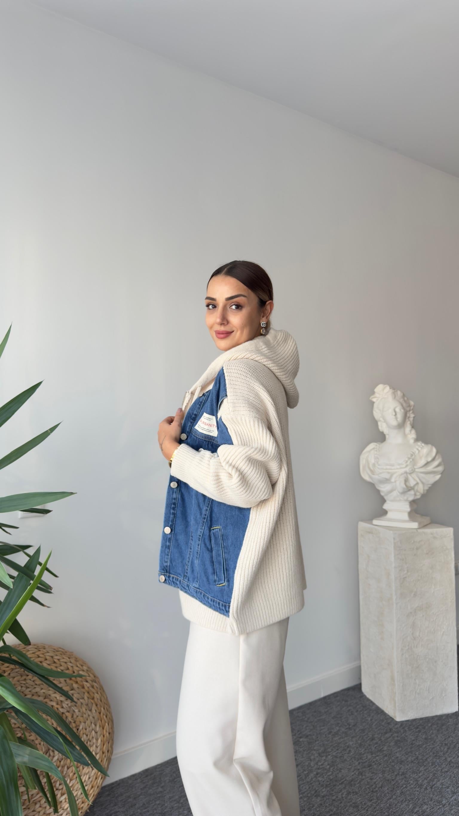 Abel Kot Garnili Premium Kapüşonlu Ceket