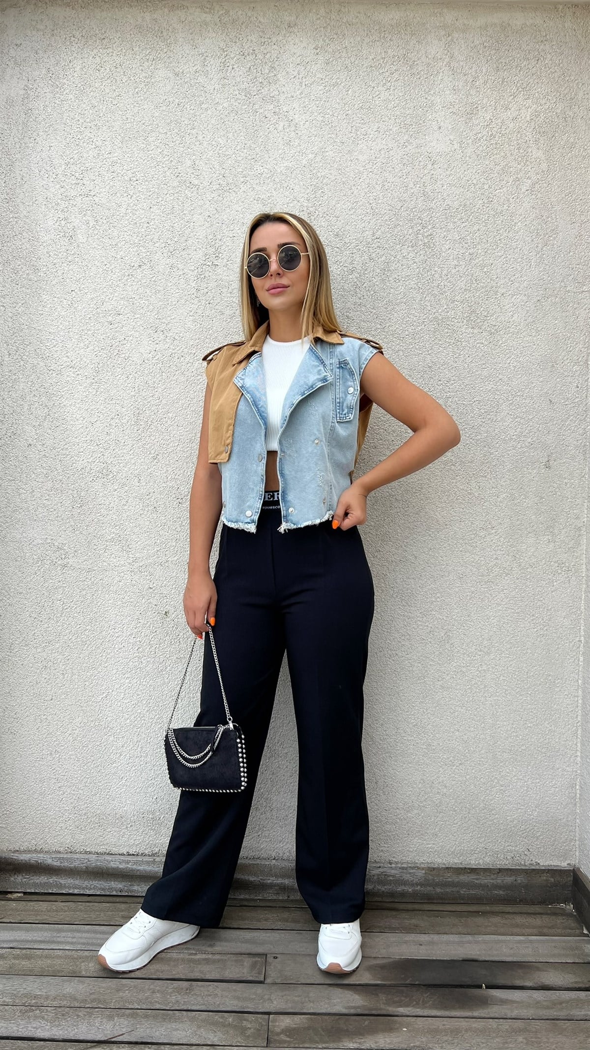 Twist Model Kot Detaylı Tasarım Yelek