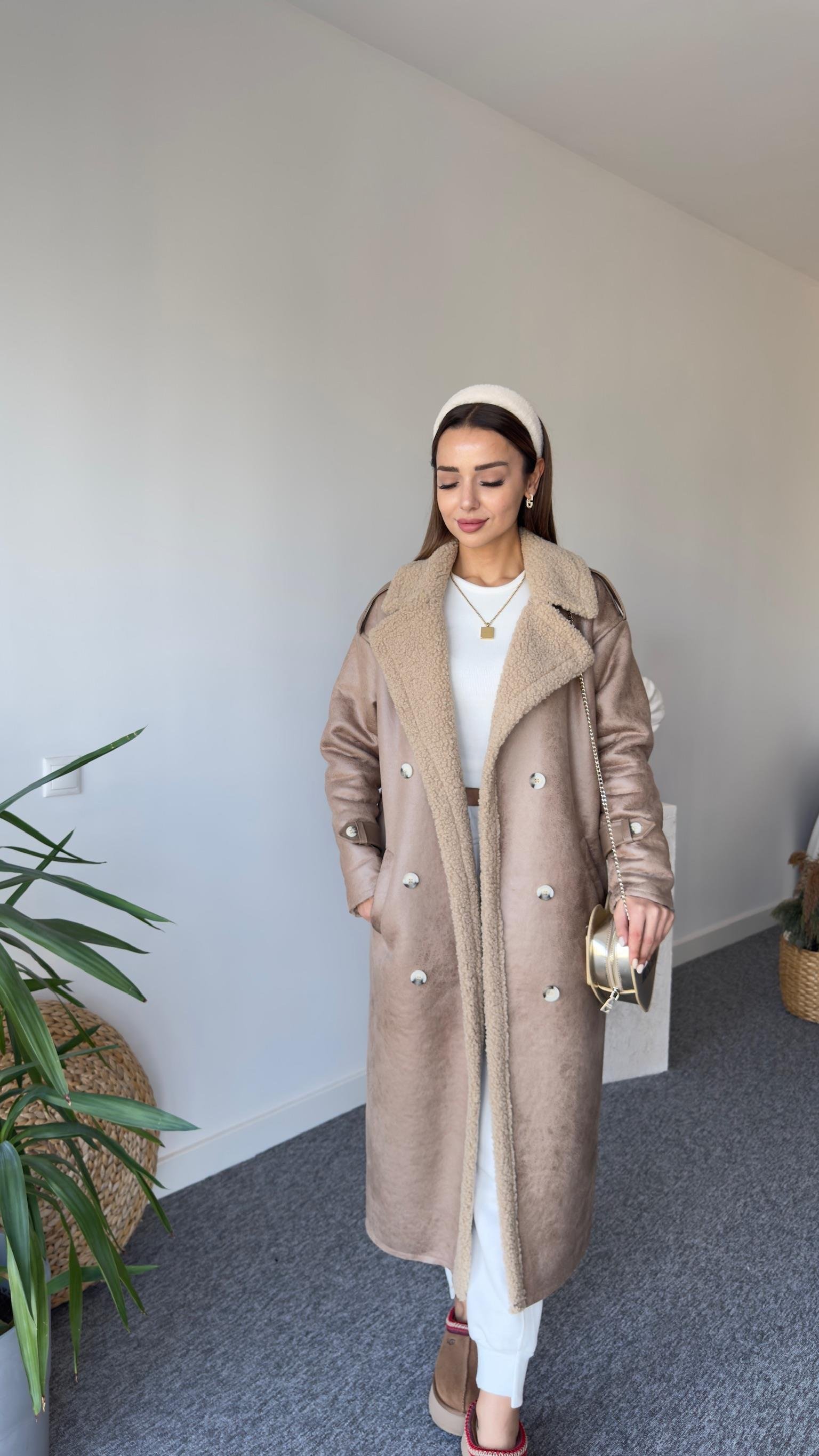 Premıum İçi Kürklü Bej Kaban