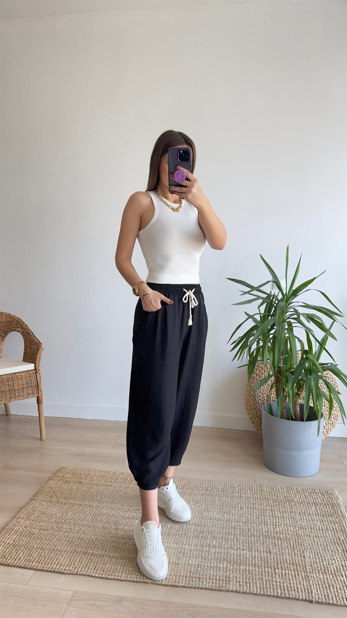 Lente Siyah Şalvar Pantolon