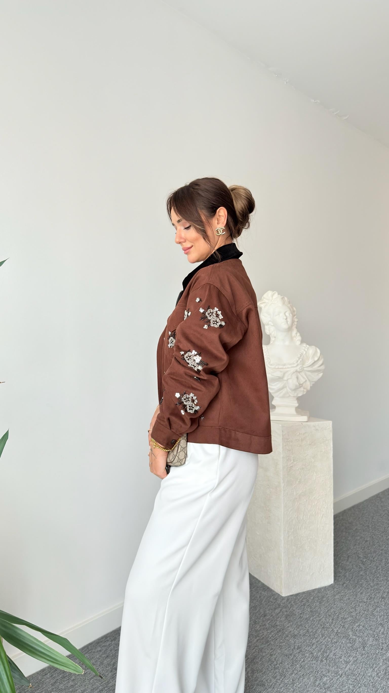 Nakış İşlemeli Tws Model Kahve Ceket