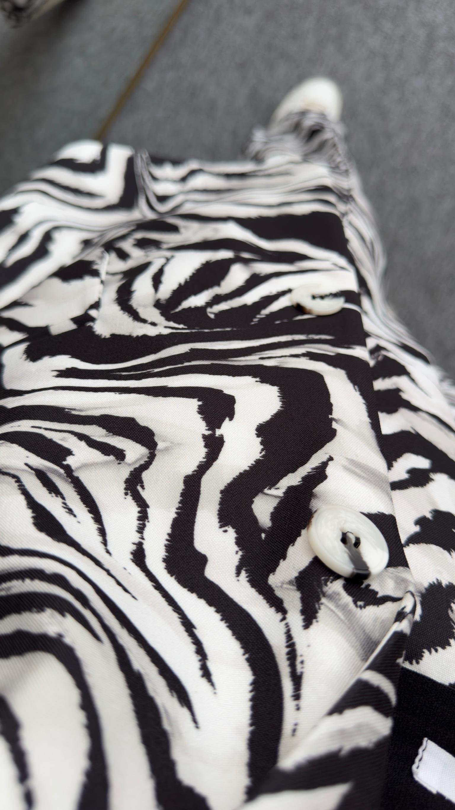 Wayne Sırt Etiket Detaylı Zebra Blazer 
