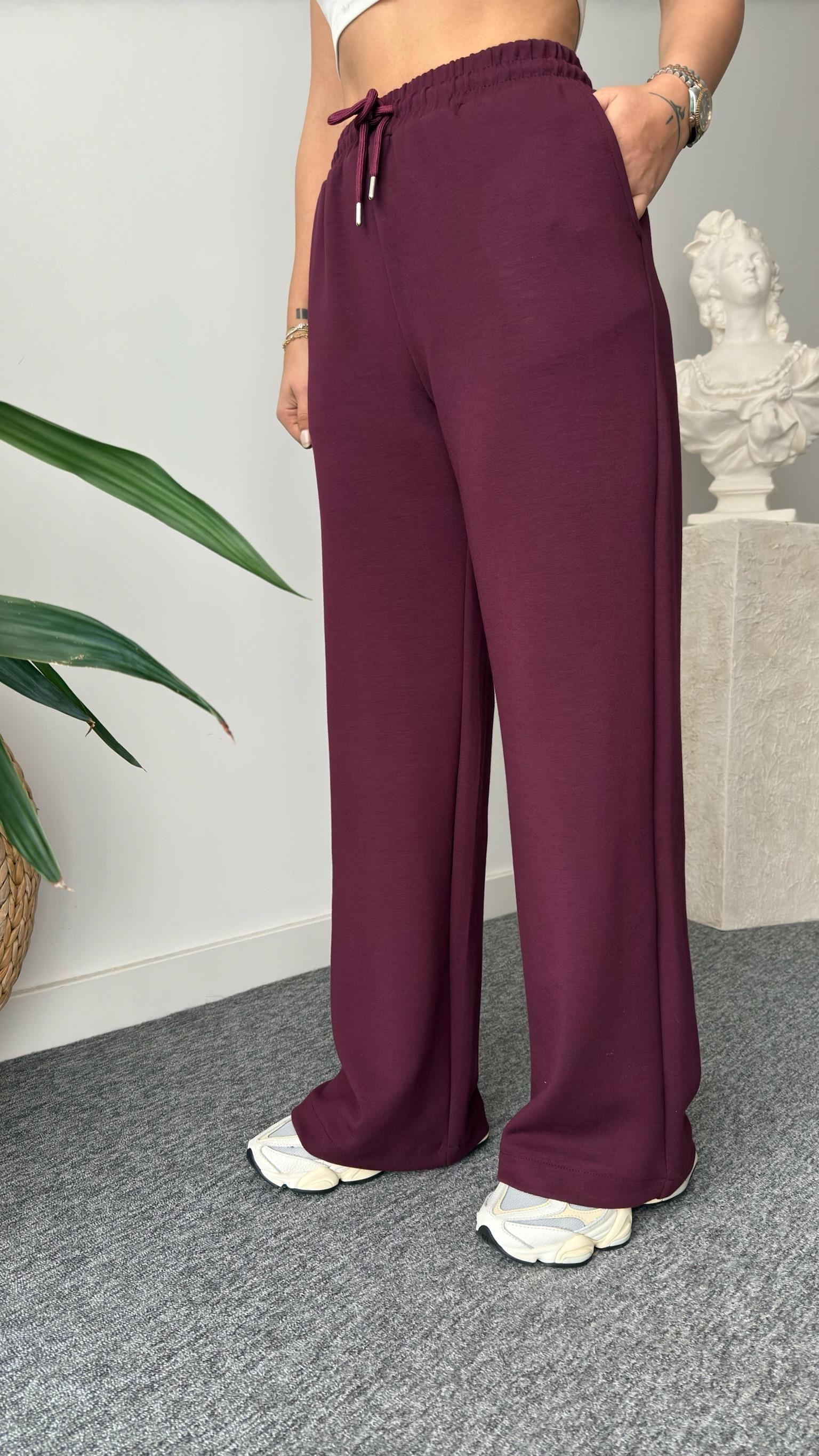 Bordo Triko Modal Mixli Tasarım Takım