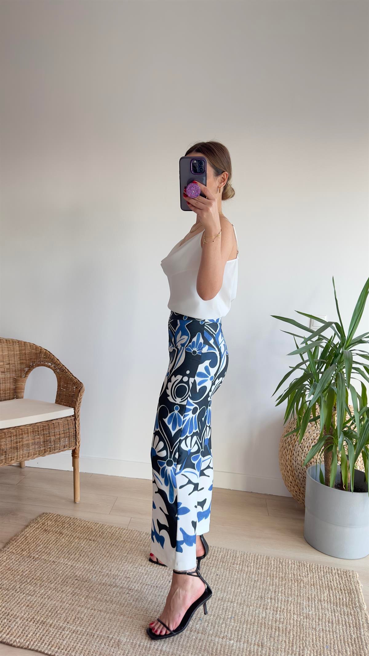 Culotte Mavi Desenli Pantolon