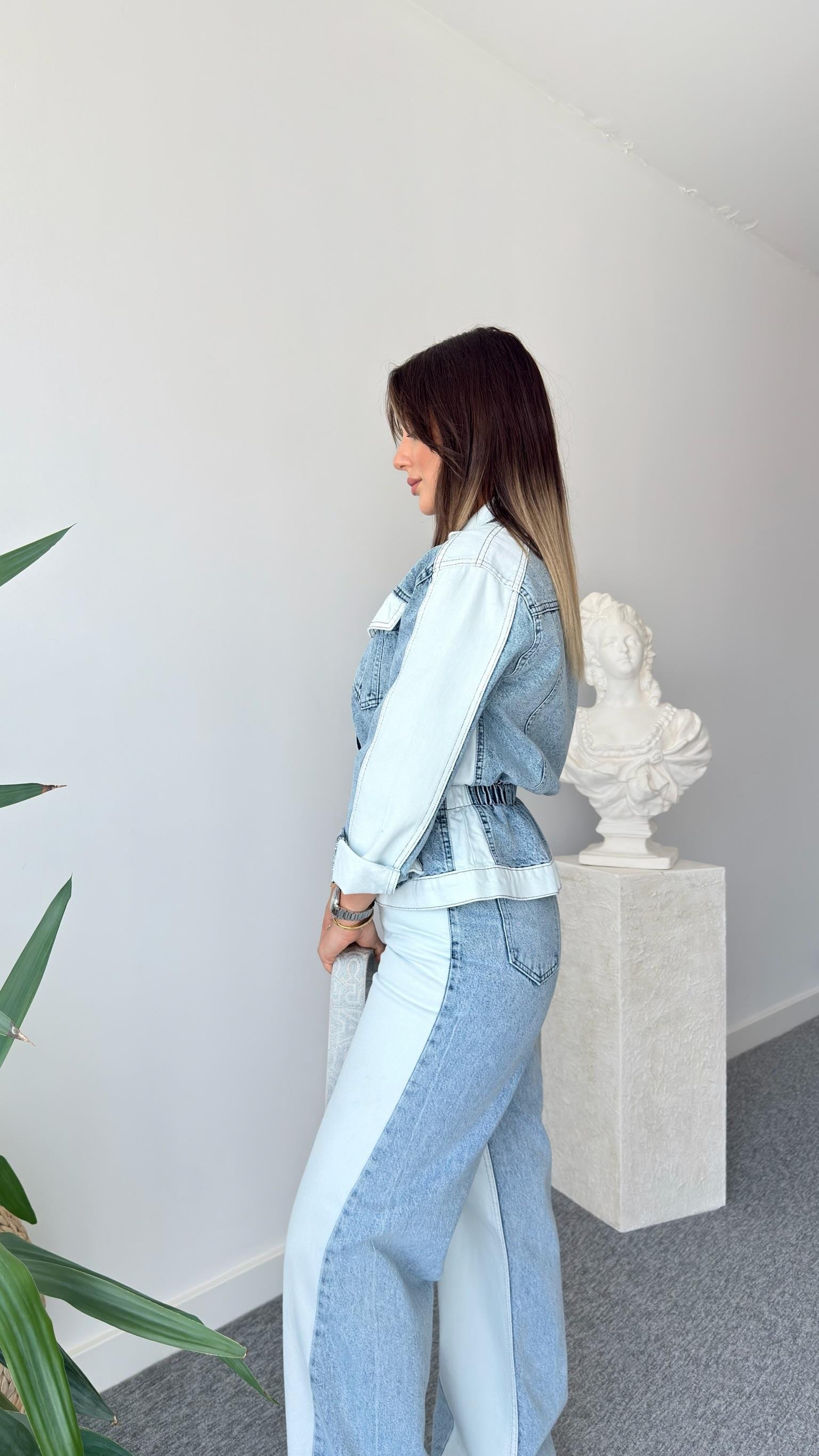 Zra Model Viral Renk Geçişli Jean Takım