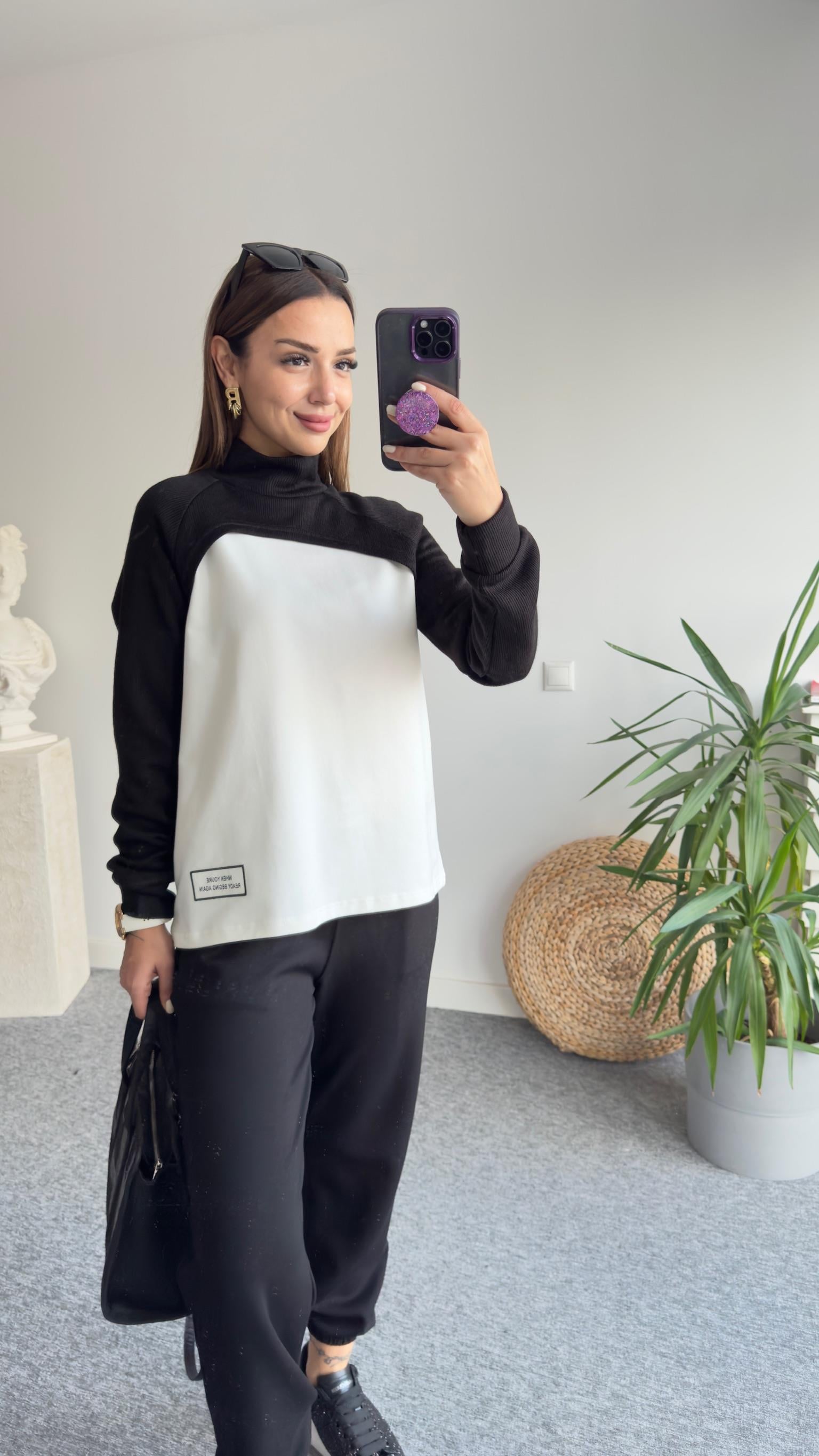 Nimel Üstü Trikolu Sweatshirt