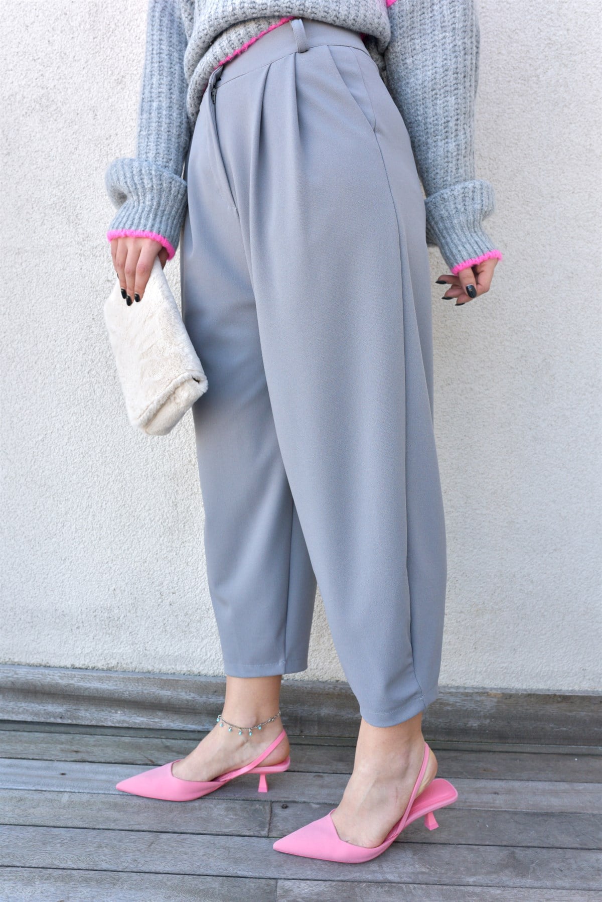 Şalvar Model Gri Pantolon