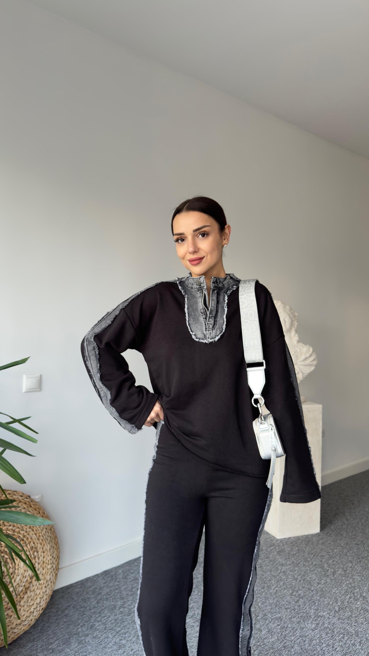 Lindy Kot Geçişli Siyah Eşofman Takımı