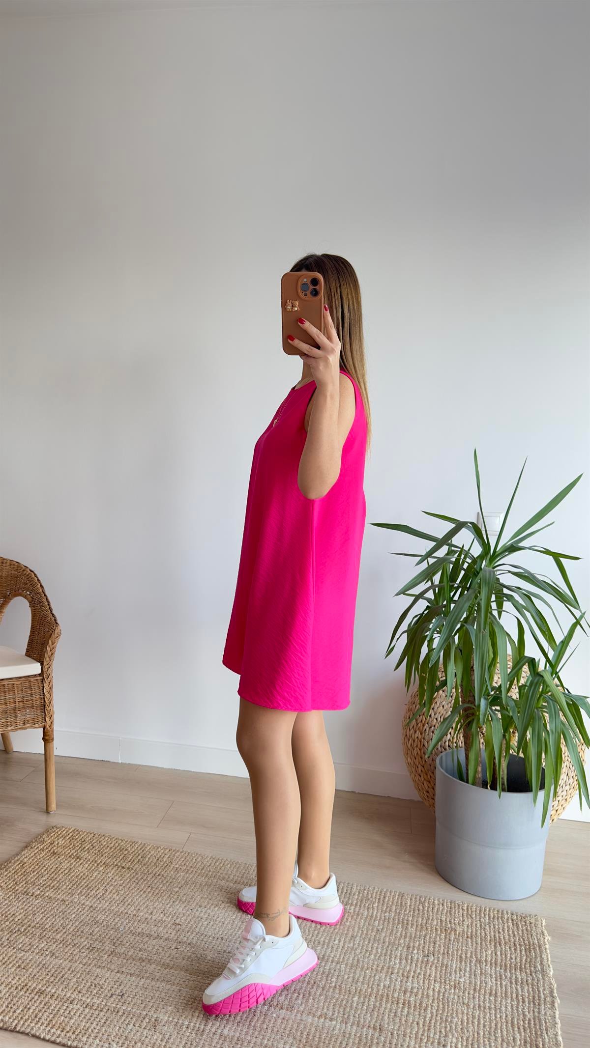 Pembe Kolsuz Çan Elbise 