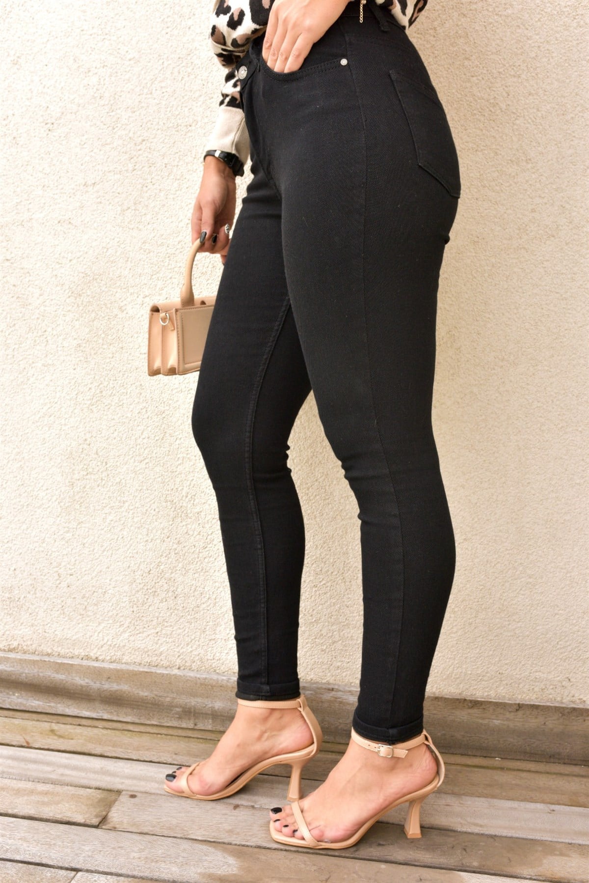 Siyah Likralı Skinny Jean