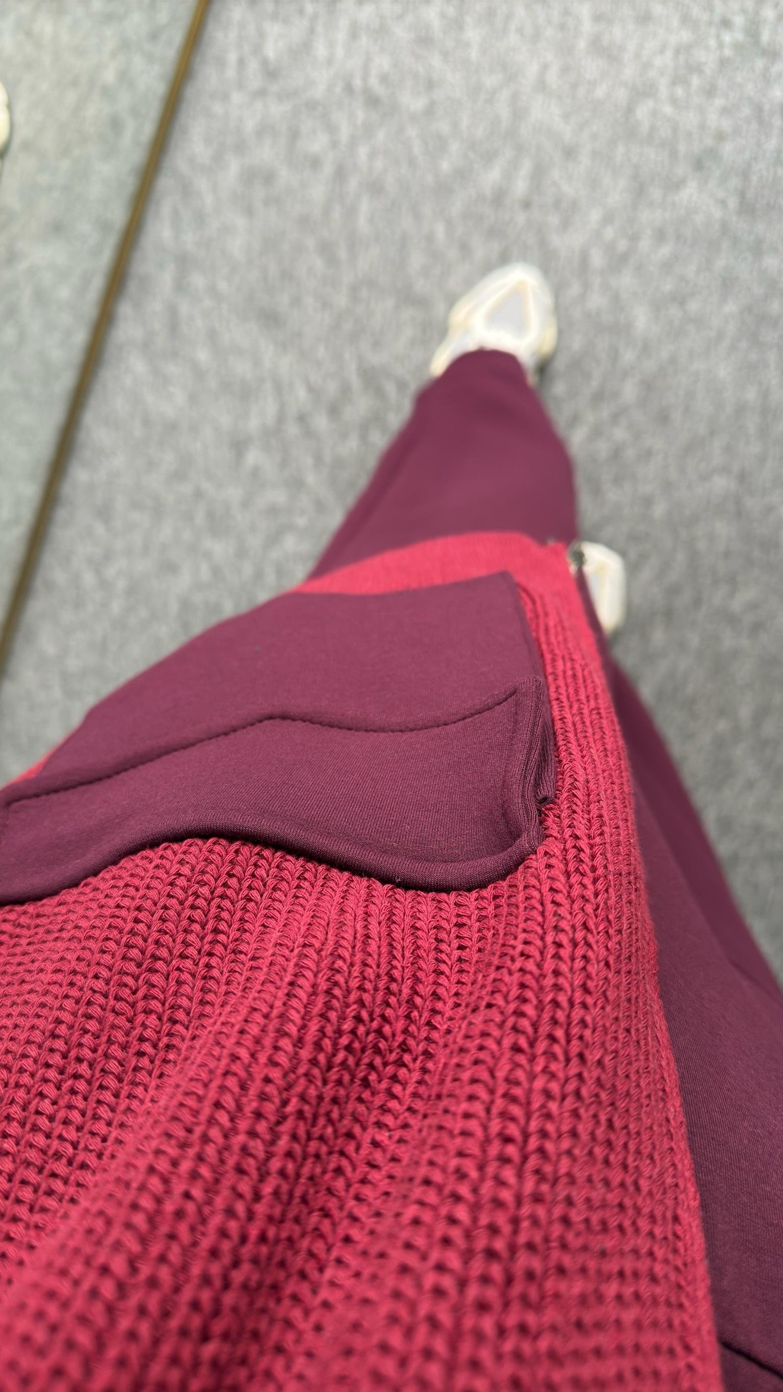 Bordo Triko Modal Mixli Tasarım Takım
