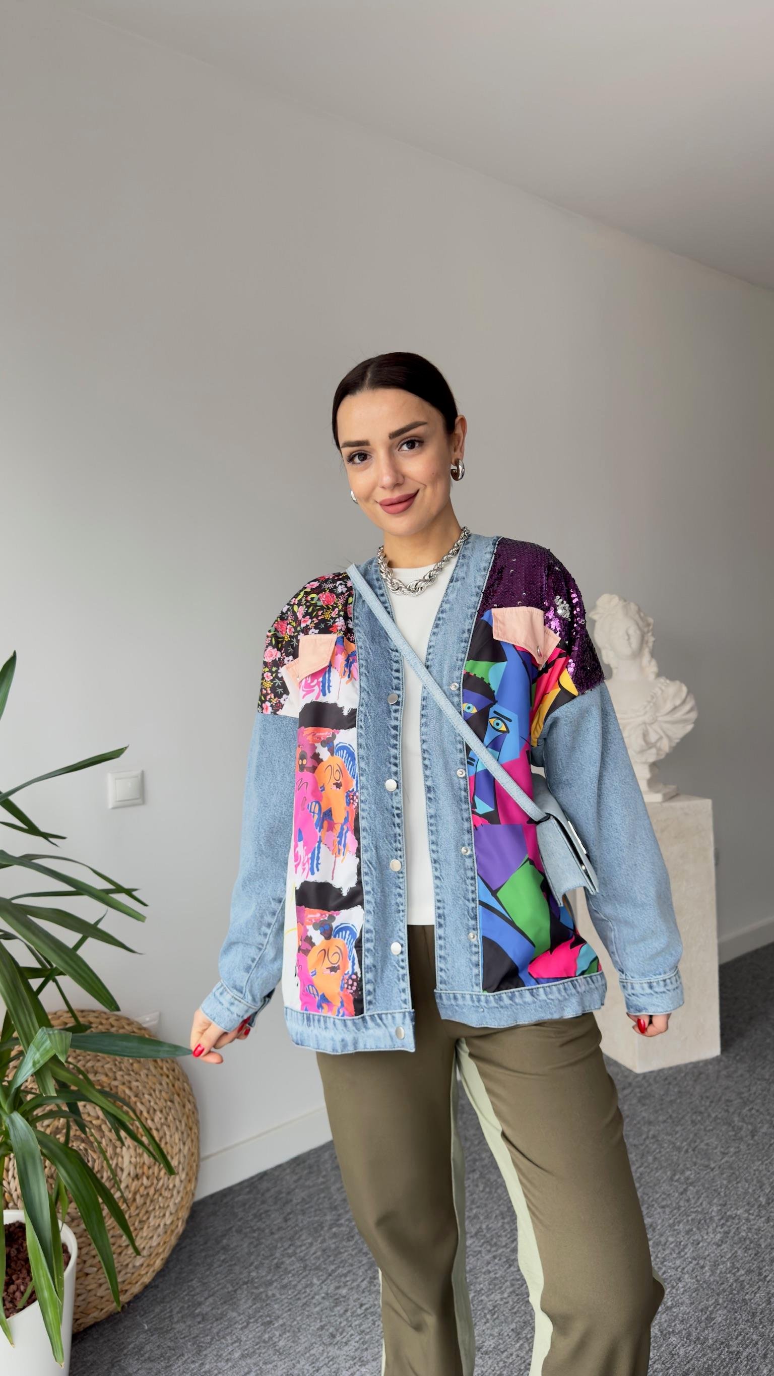 Pullu Tasarım Denim Ceket