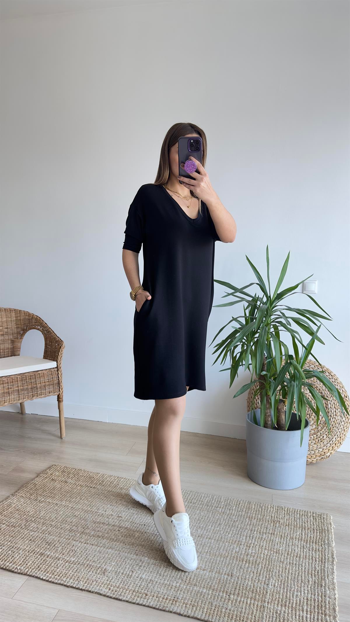 Lily V Yaka Basic Elbise 