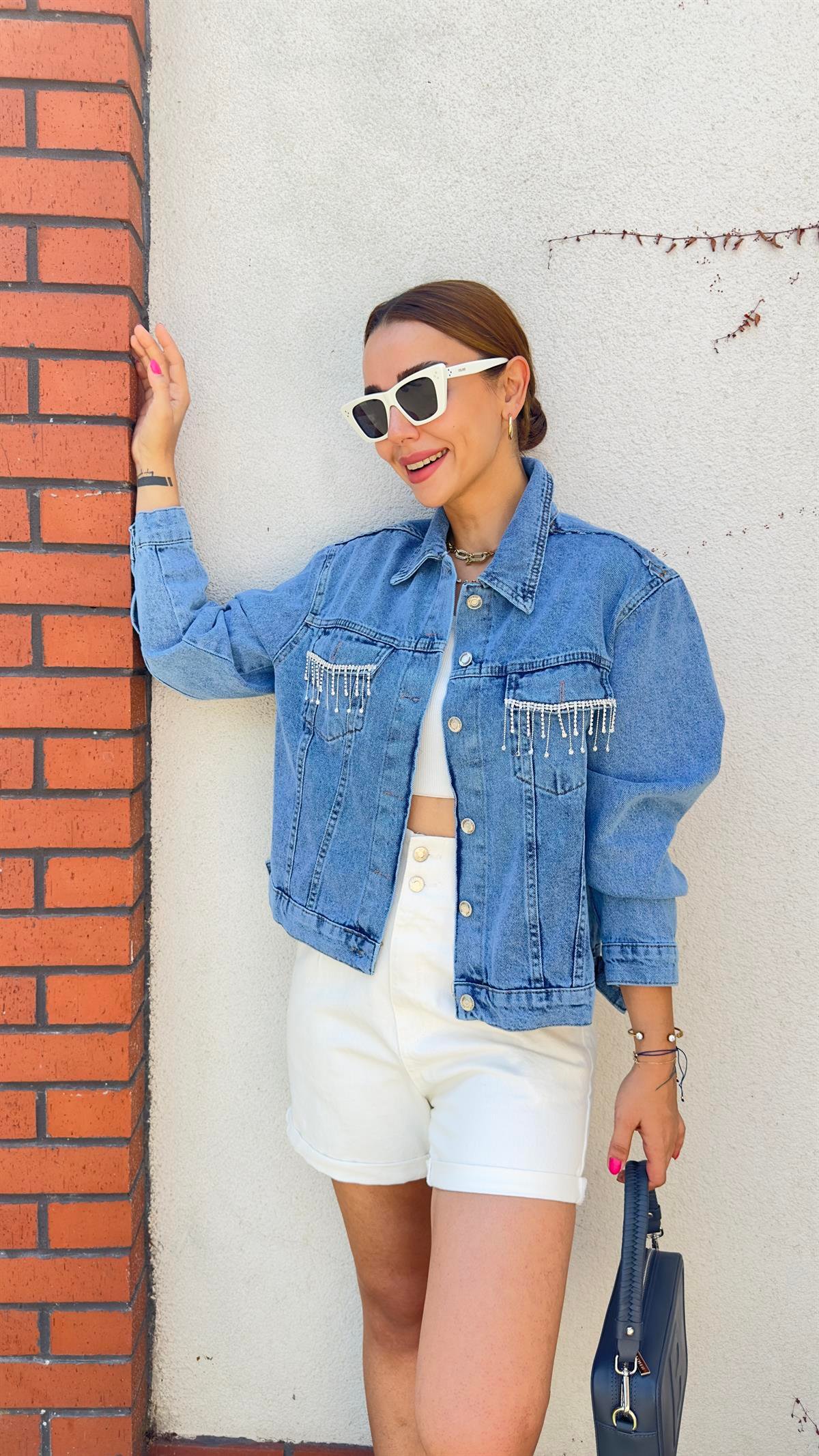 Elisa Taş Detay Zra Model Kot Ceket
