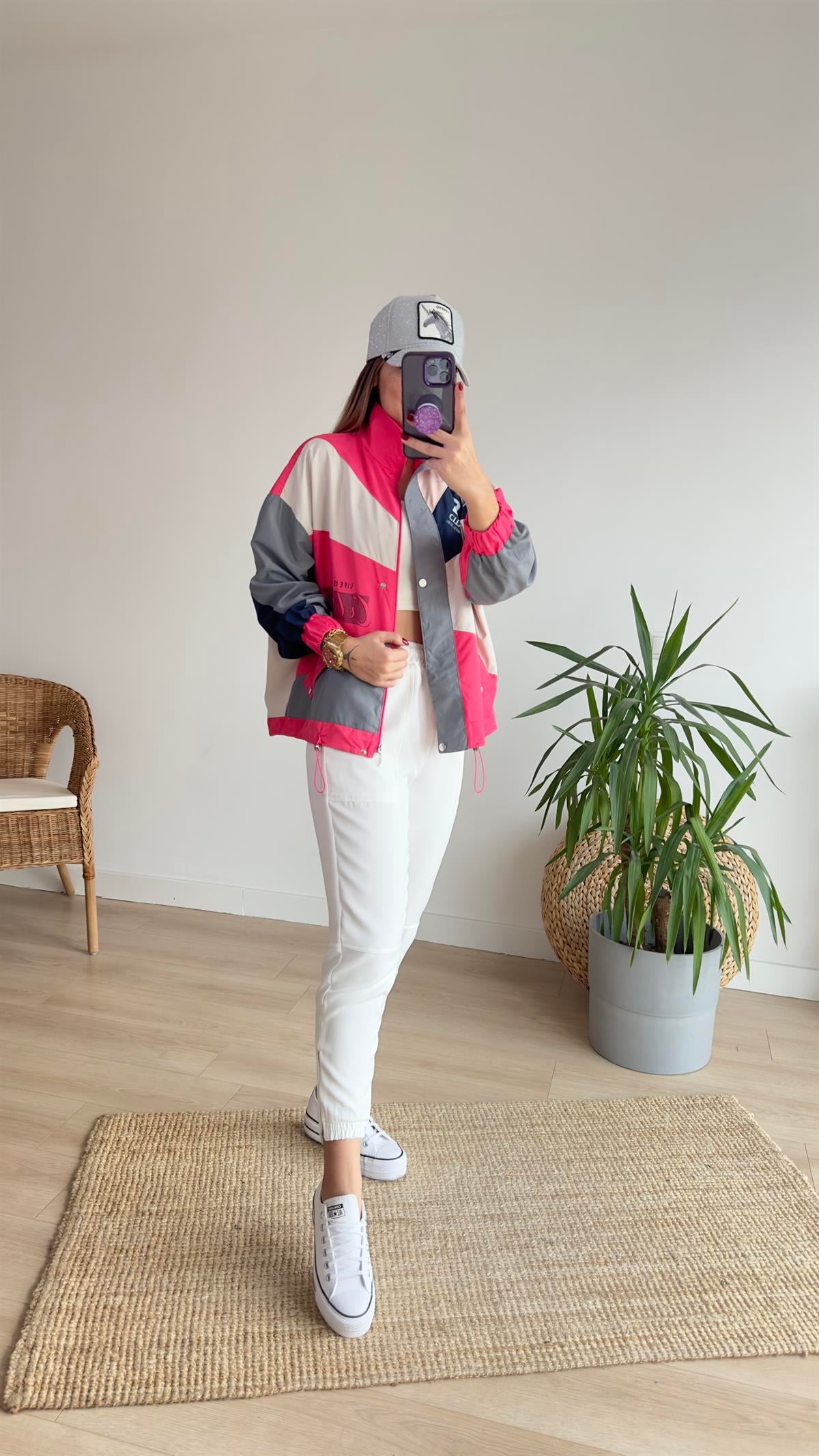 Pembe Renk Geçişli Yağmurluk