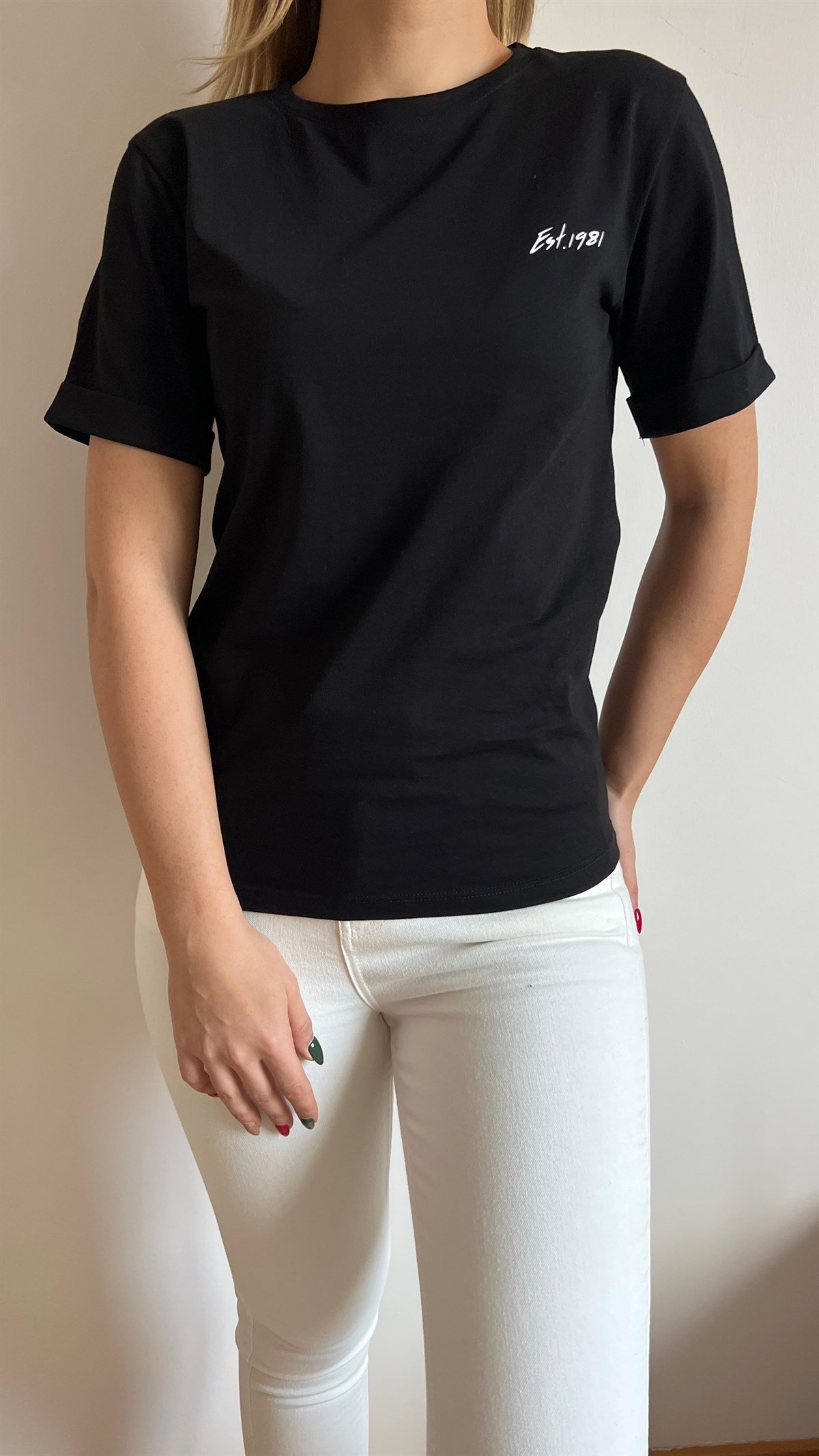 Orijinal Marka Sırtı Yazılı Siyah Tshirt