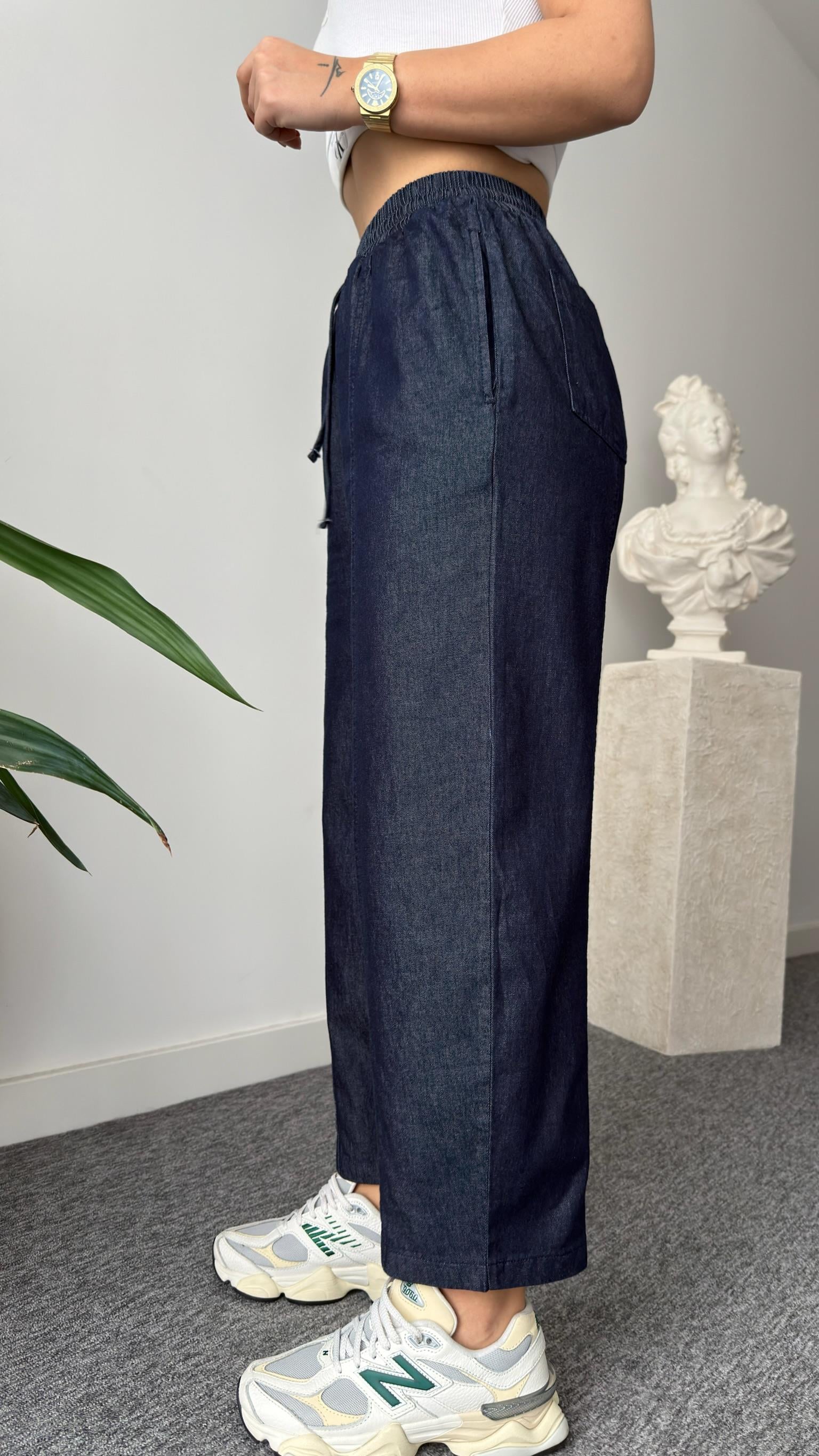 Balon Model Lacivert Denim Pantolon