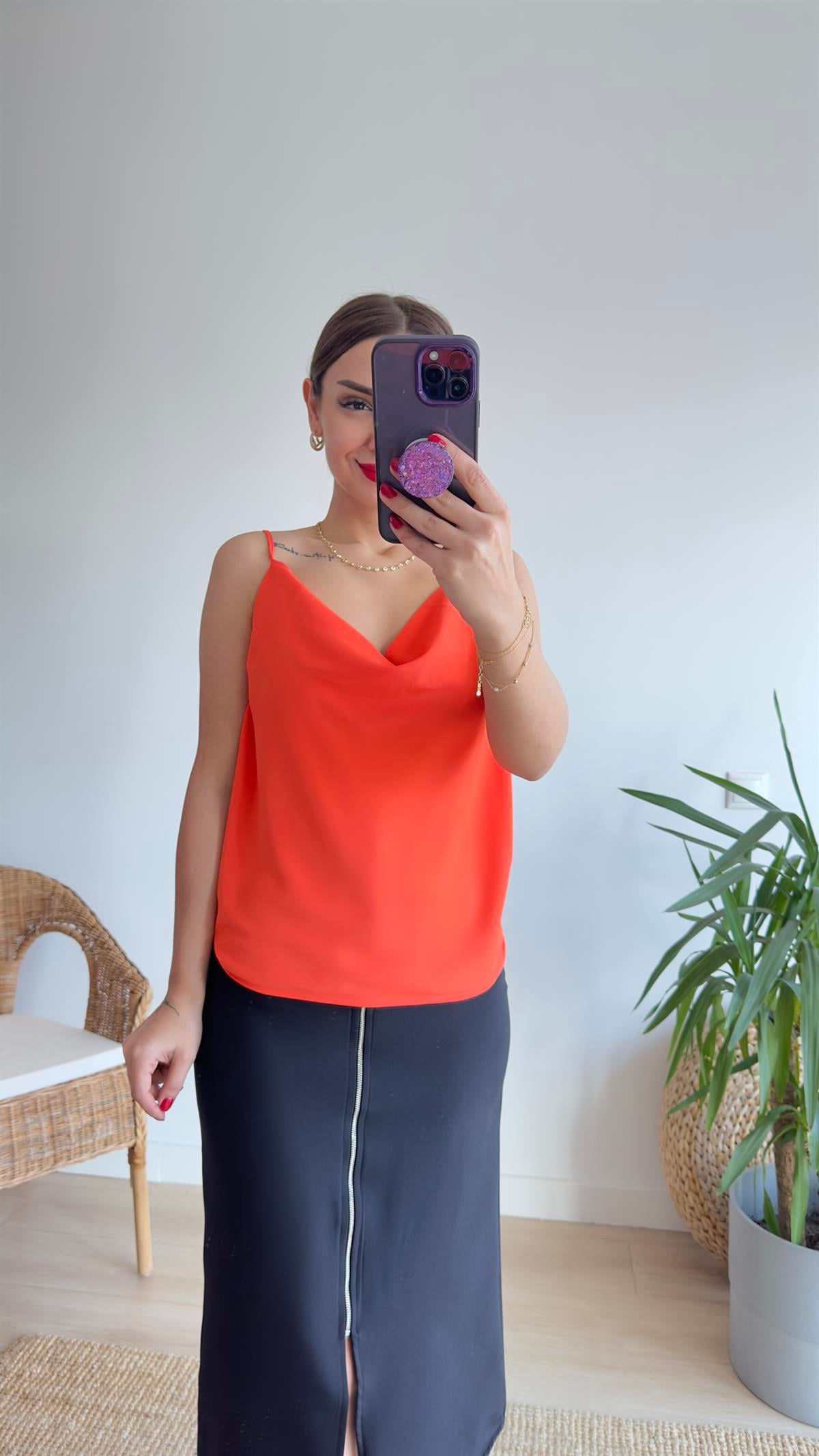 Clara Askılı Turuncu Atlet