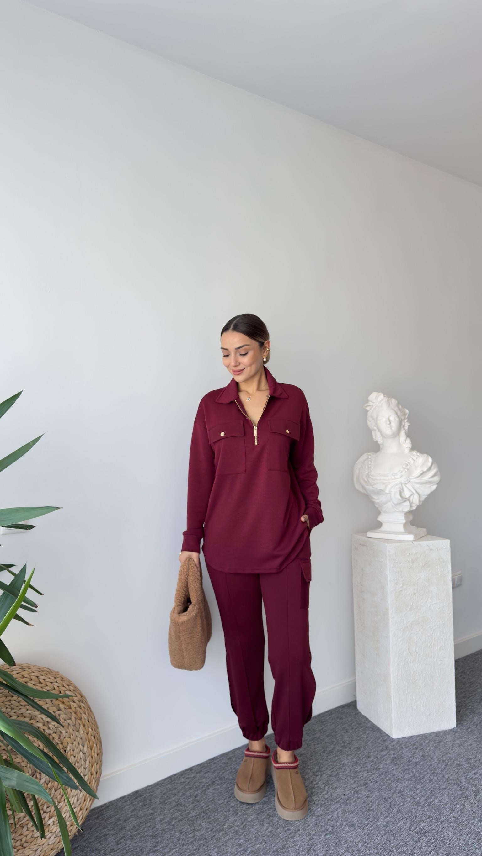 Viba Ntwrk Model Modal Bordo Eşofman Takımı