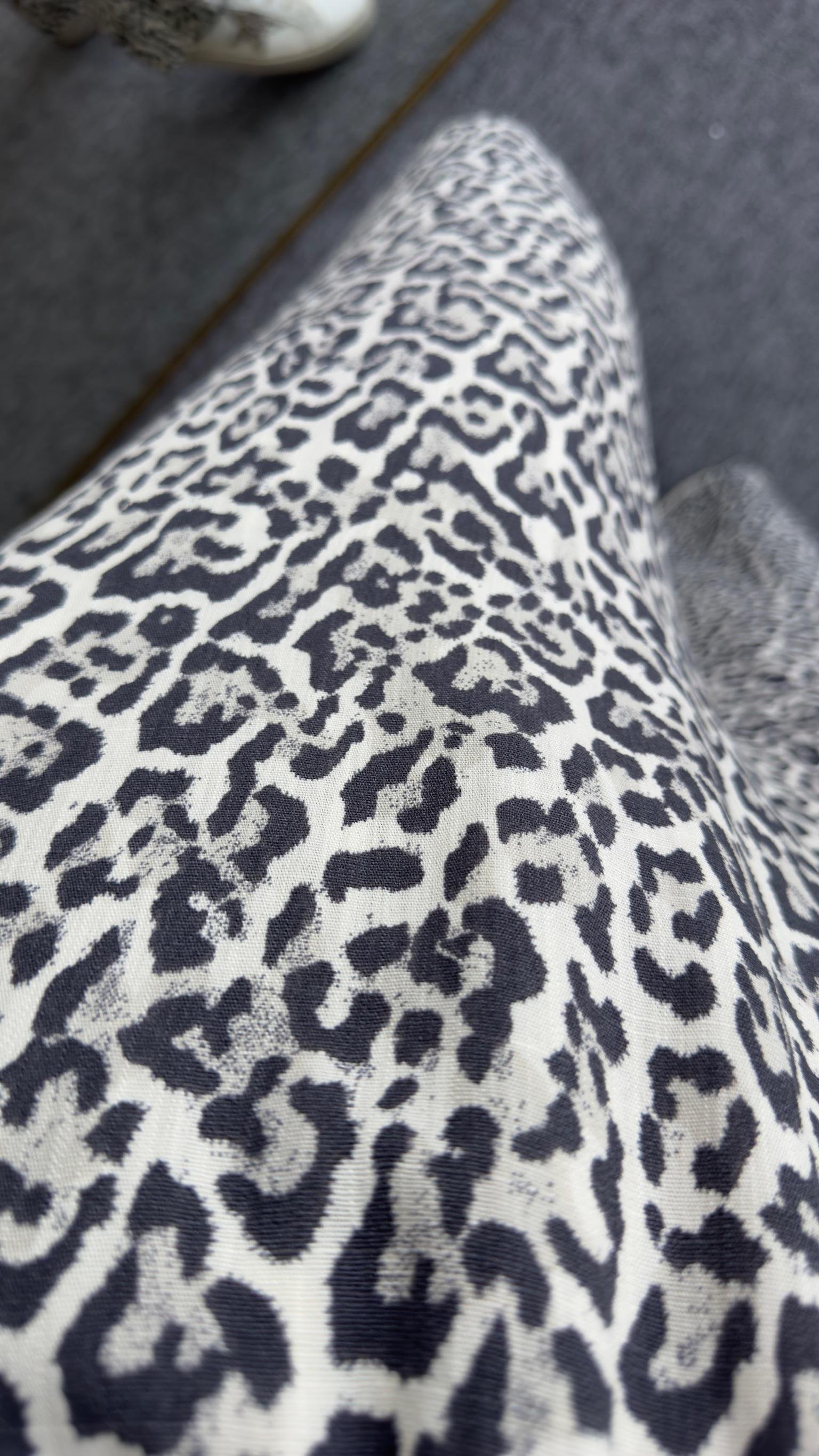 Bel Lastikli Keten Leopar Desen Pantolon
