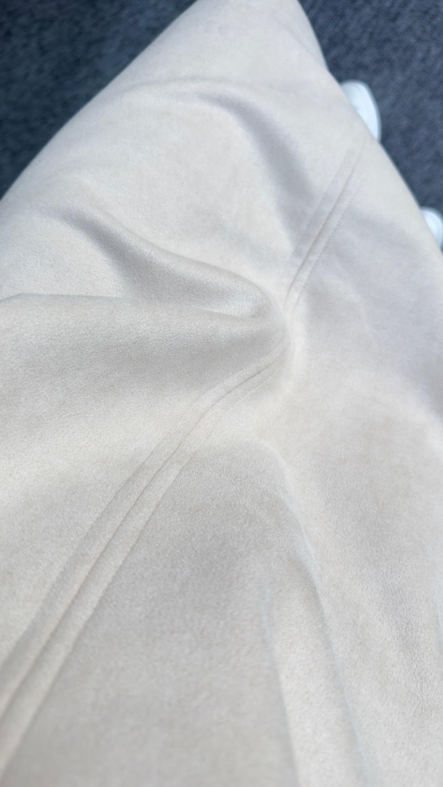 Krem Süet Basic Elbise