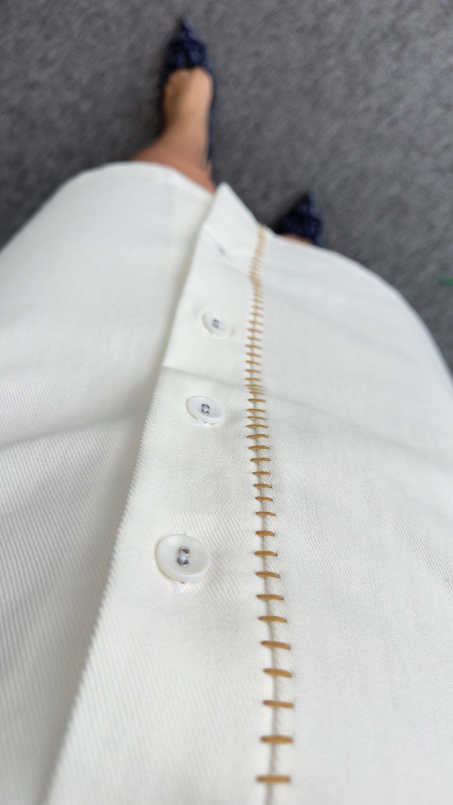 Marka Model Çoban Dikişli Ekru Gabardin Elbise 