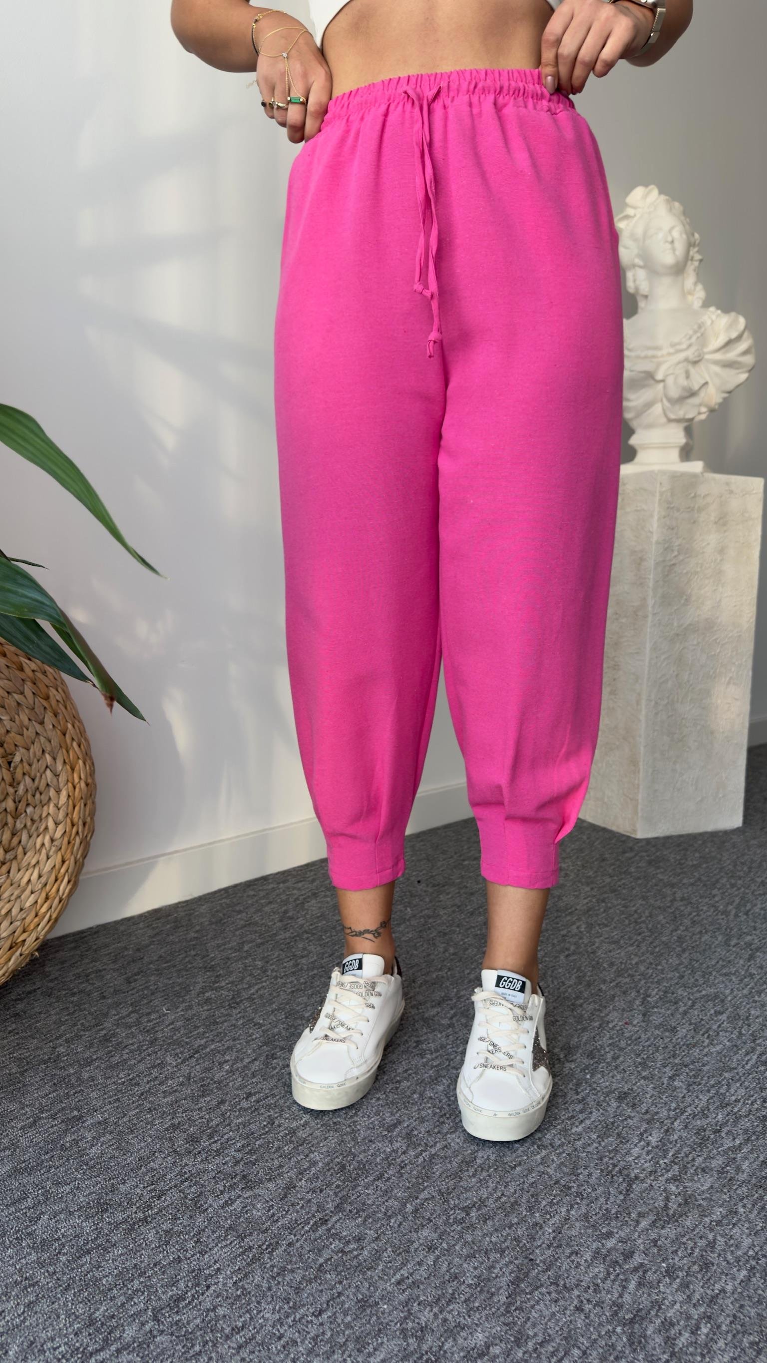 Marke Paça Pileli Pembe Keten Pantolon