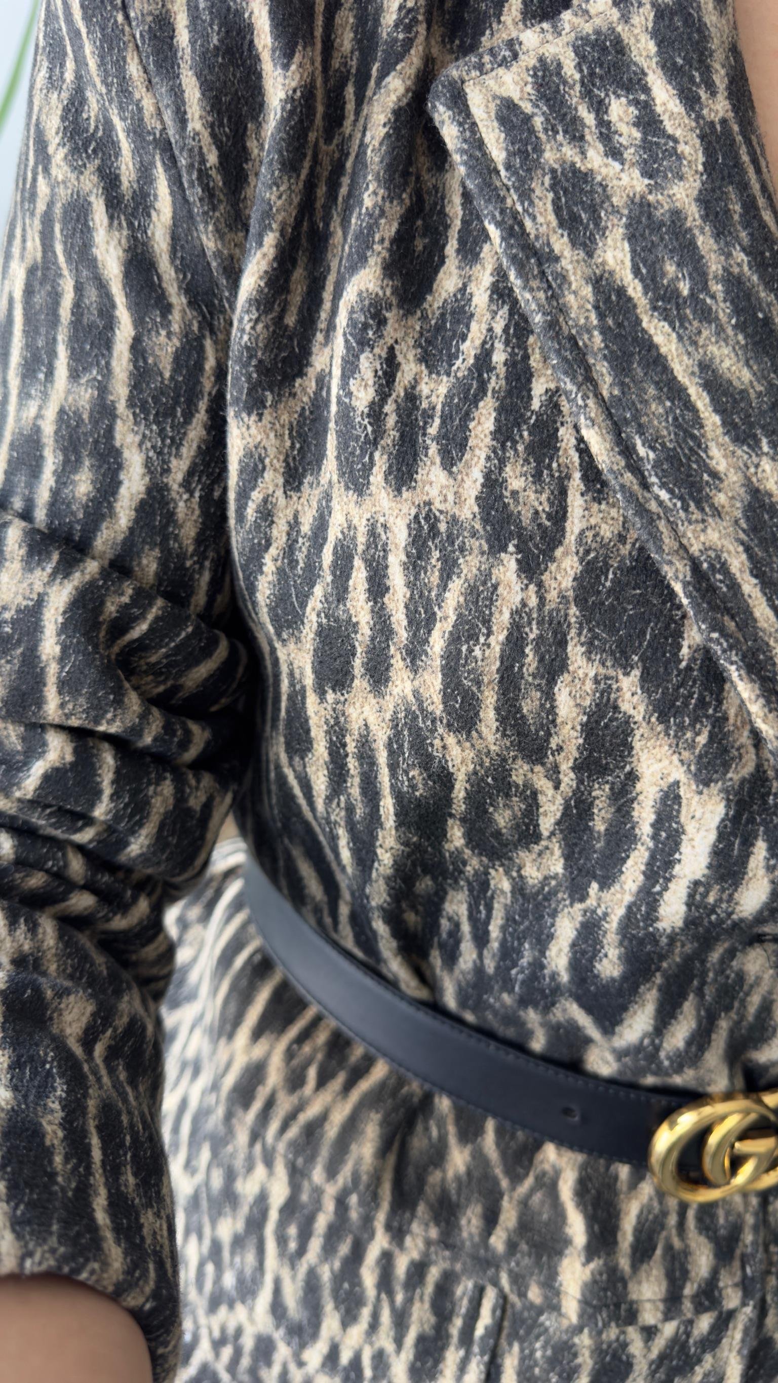 Lotia Leopar Desenli Blazer Ceket