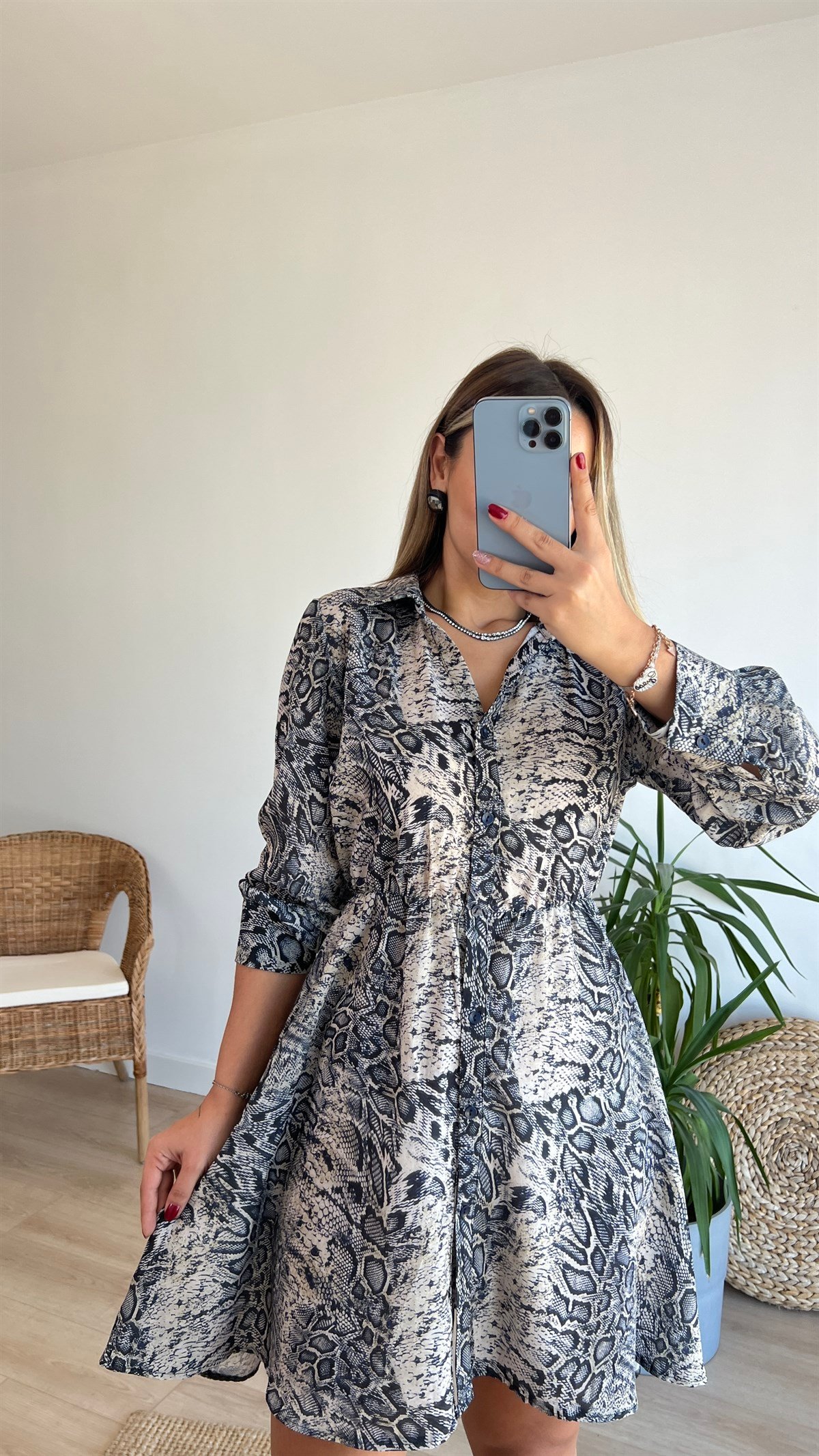 Zara Model Beli Büzgülü Leopar Desen Elbise 