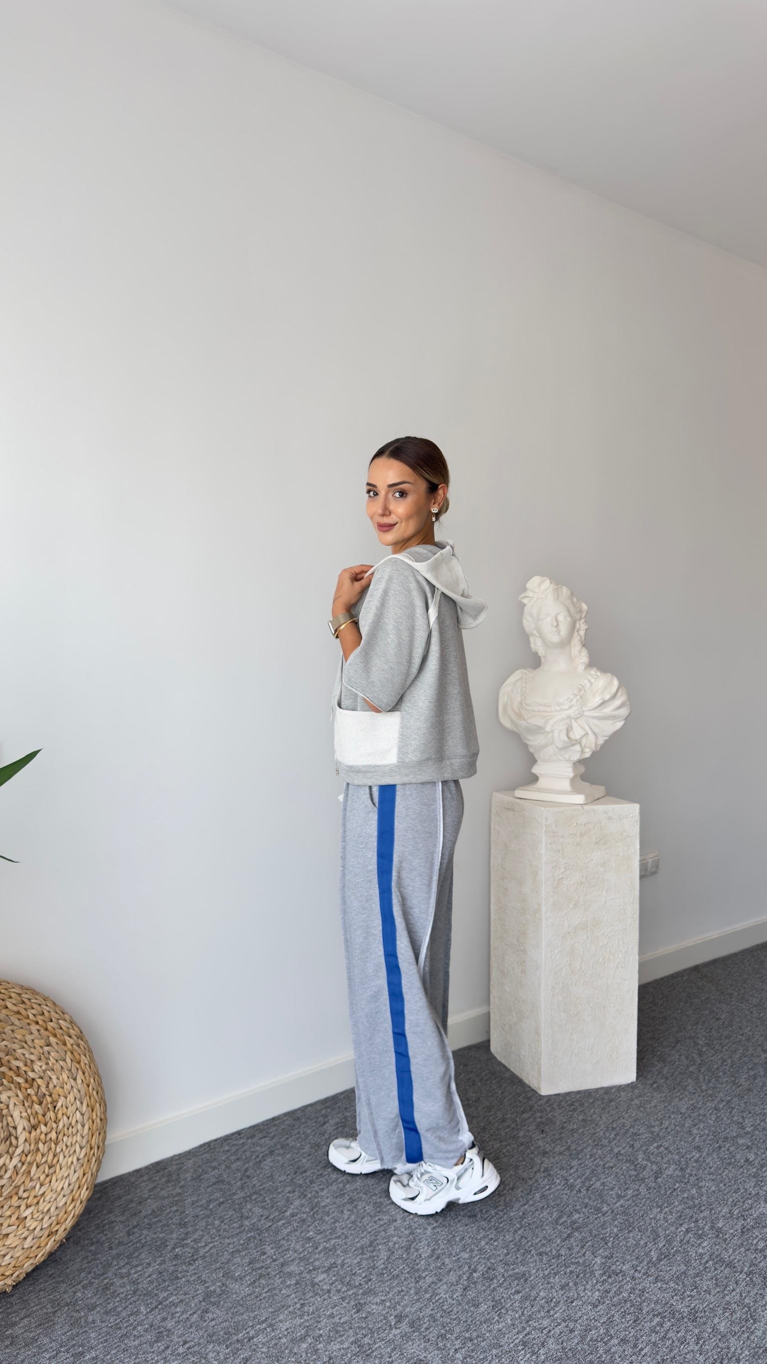Ters Dikiş Detaylı Gri Sweatshirt