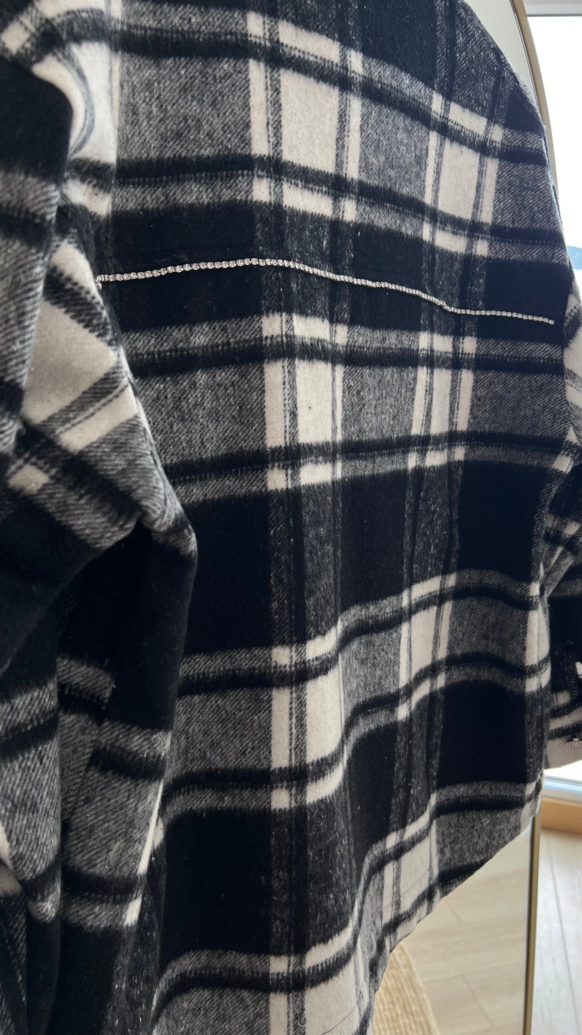 Zara Model Taş Detaylı Ekose Ceket