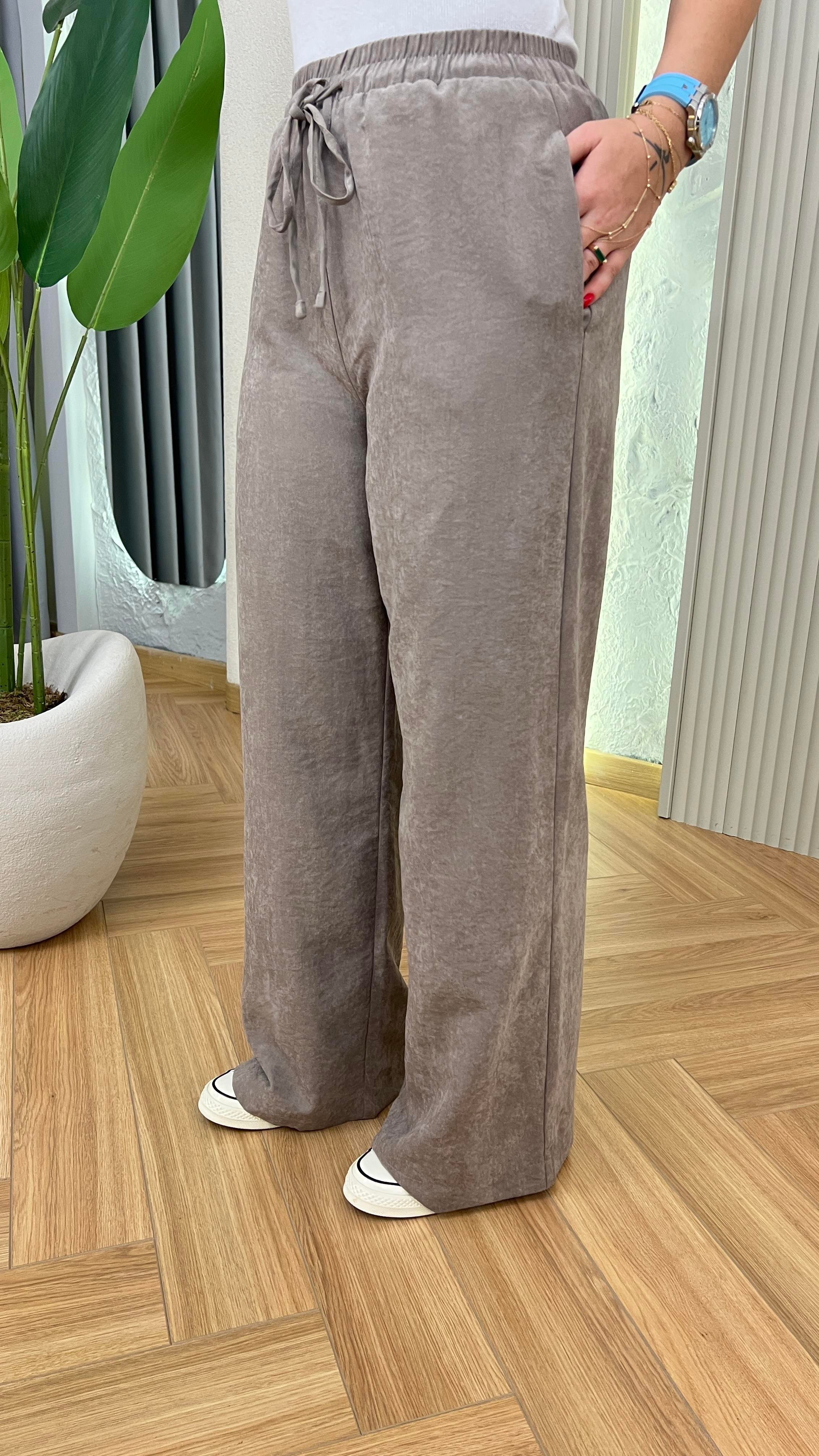 Vizon Mois Dokulu Bol Paça Pantolon