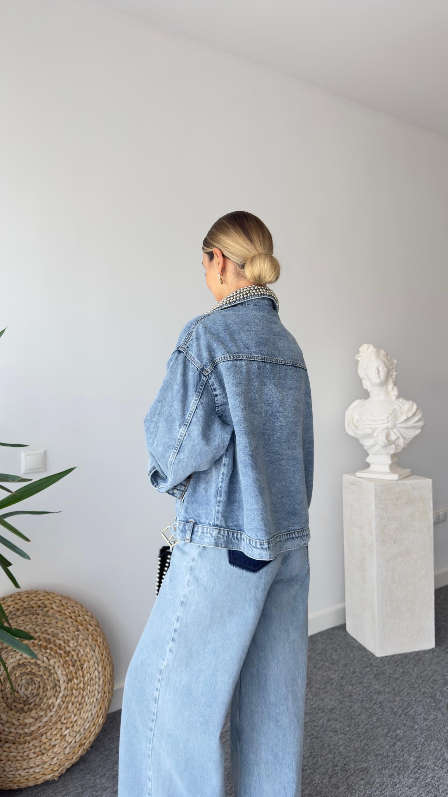 Premium Droplu Jean Ceket