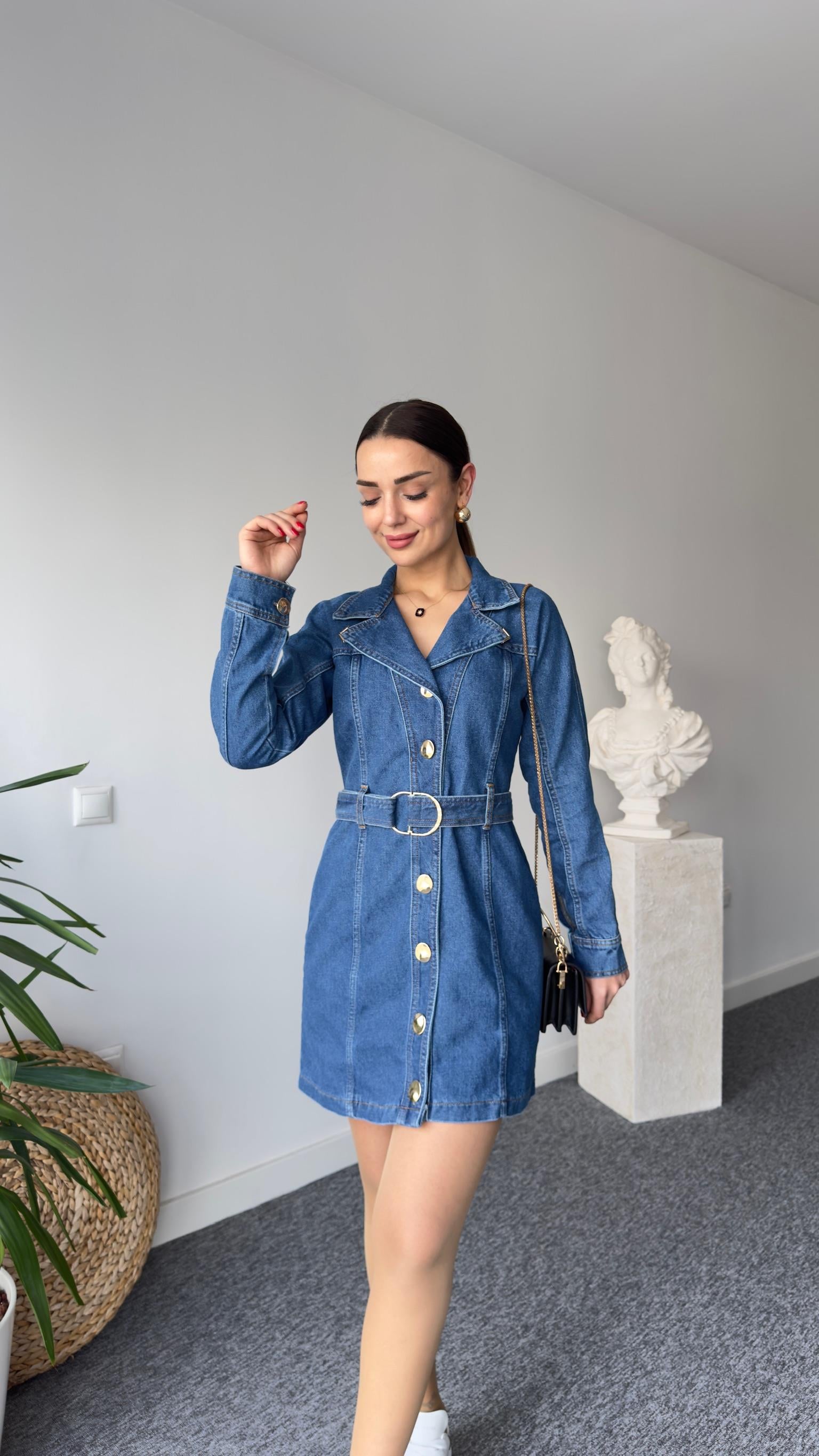 Reus Marka Model Kemerli Jean Elbise 