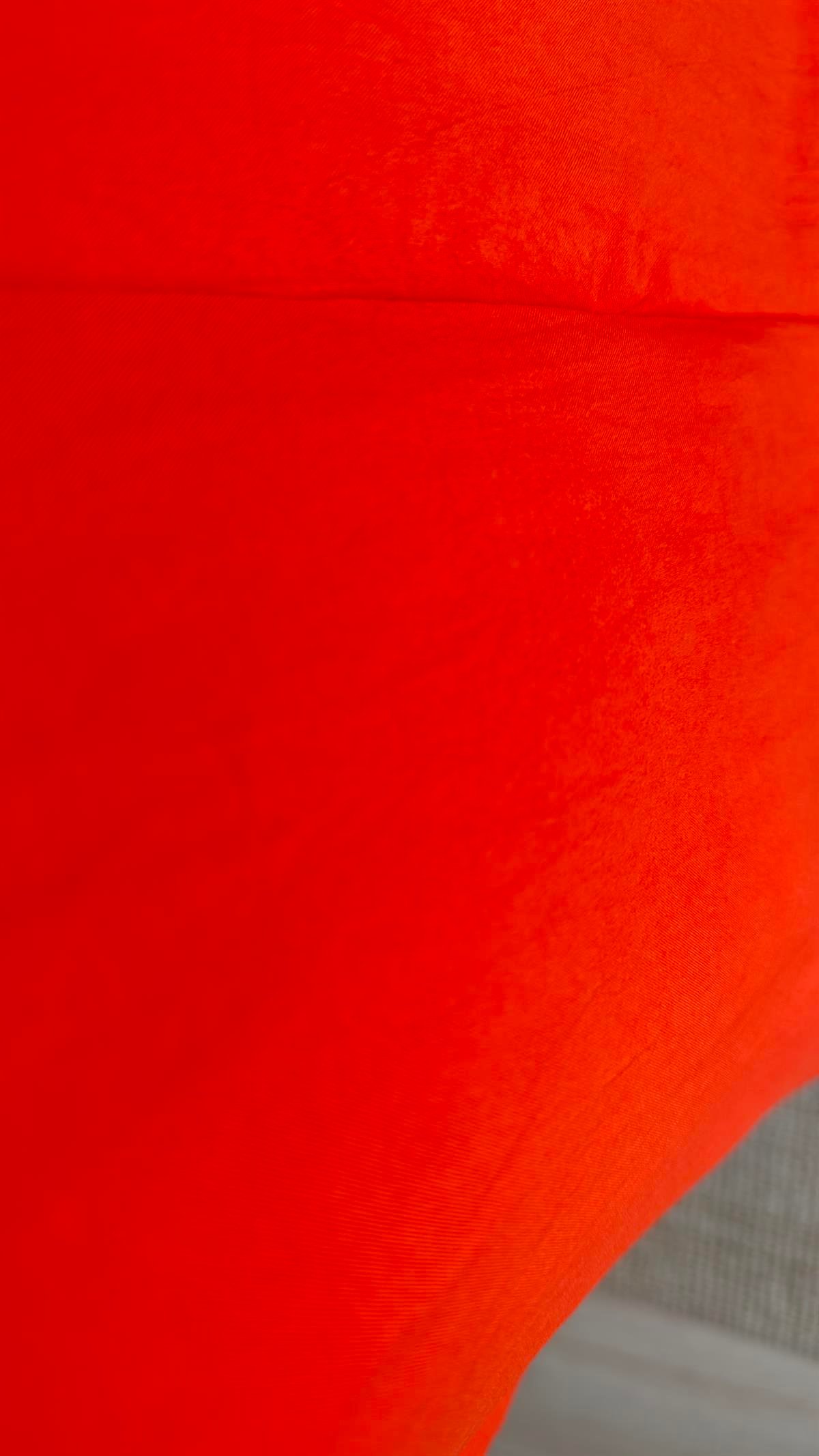 Sırtı Çapraz Detay Turuncu Bluz