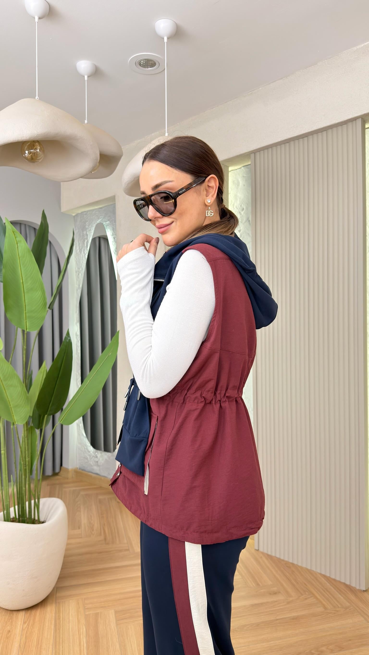 Bordo Joana Tws Model Yelekli Takım