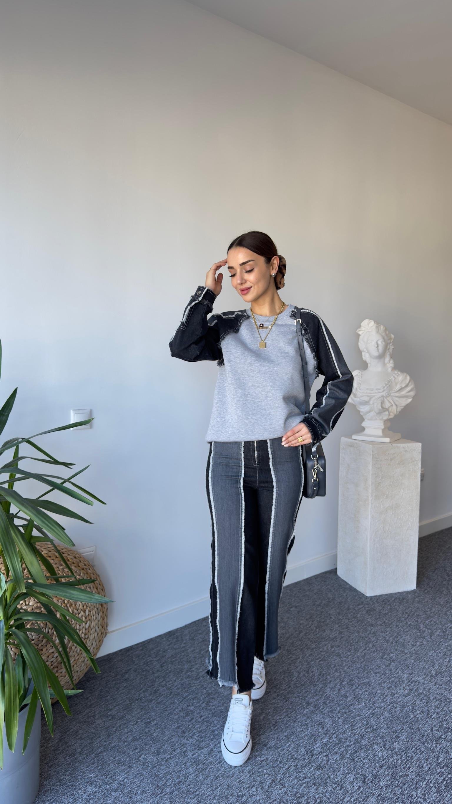 Monde Kot Garnili Gri Sweat Takım