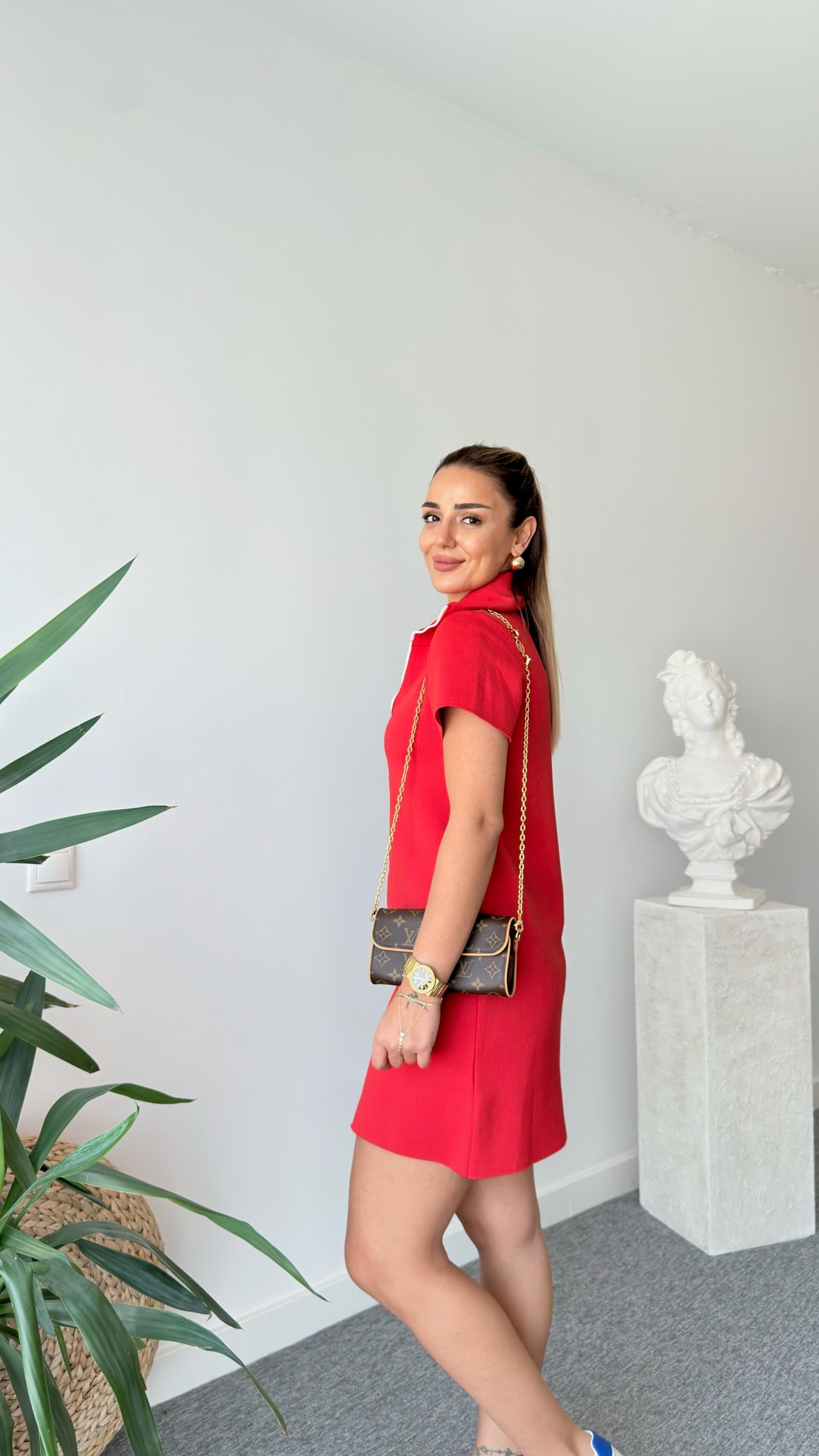 Kırmızı Savilo Zra Model Triko Elbise 