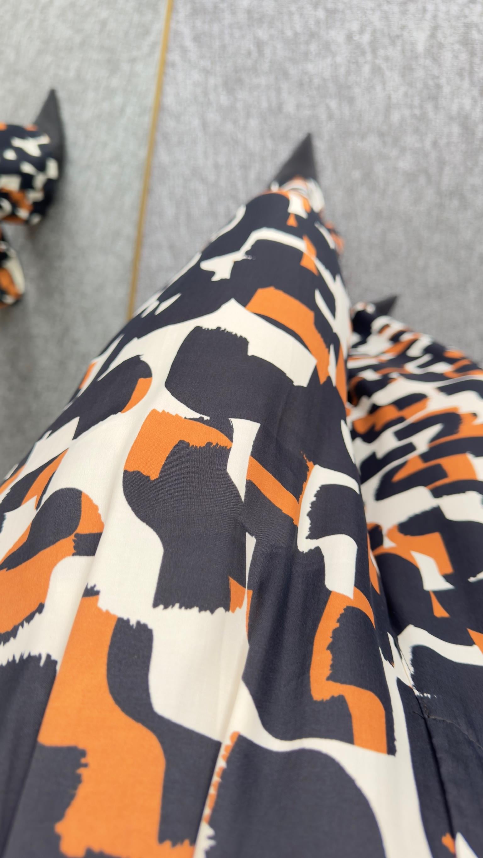 Kahve Geometrik Desen Pantolon