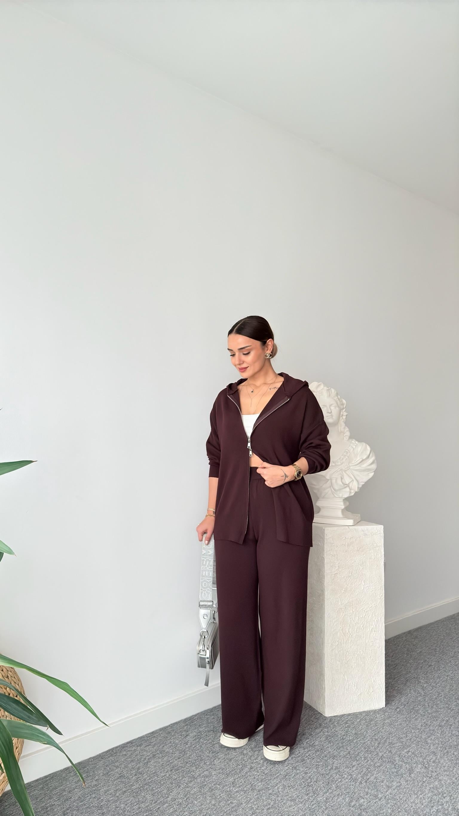 Bordo Çift Fermuarlı Oys Model Takım
