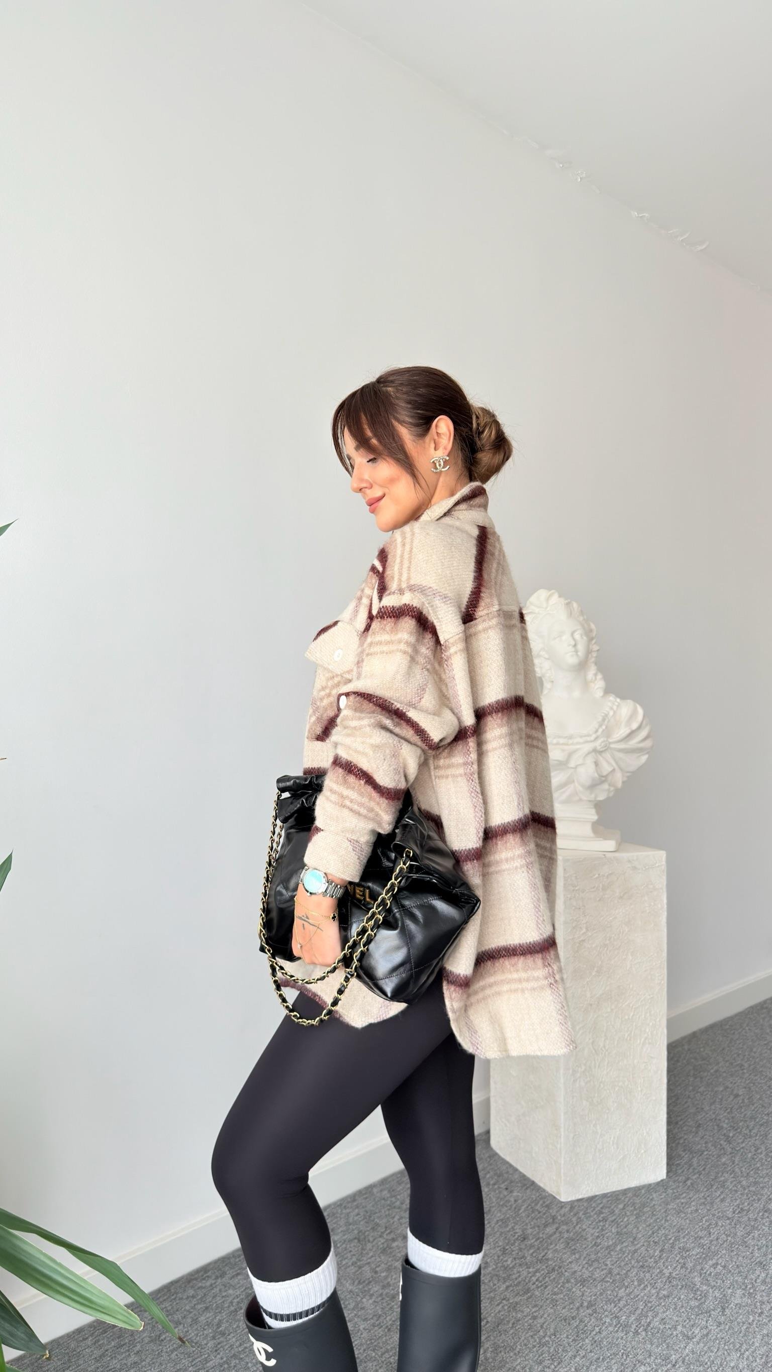 Leans Ekoseli Oversize Unisex Ceket