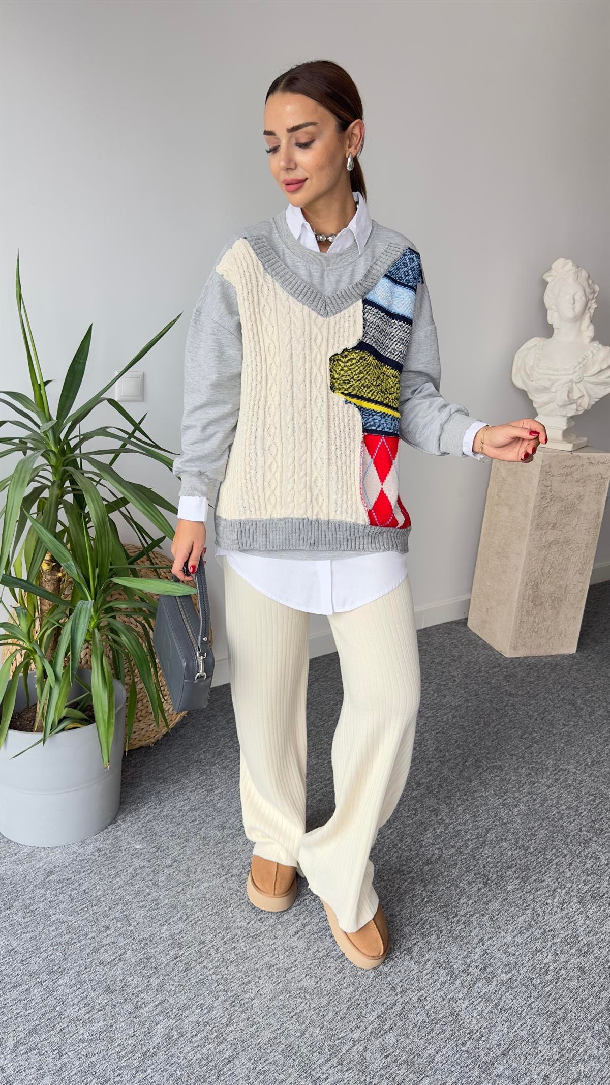Triko Garnili Tasarım Sweat