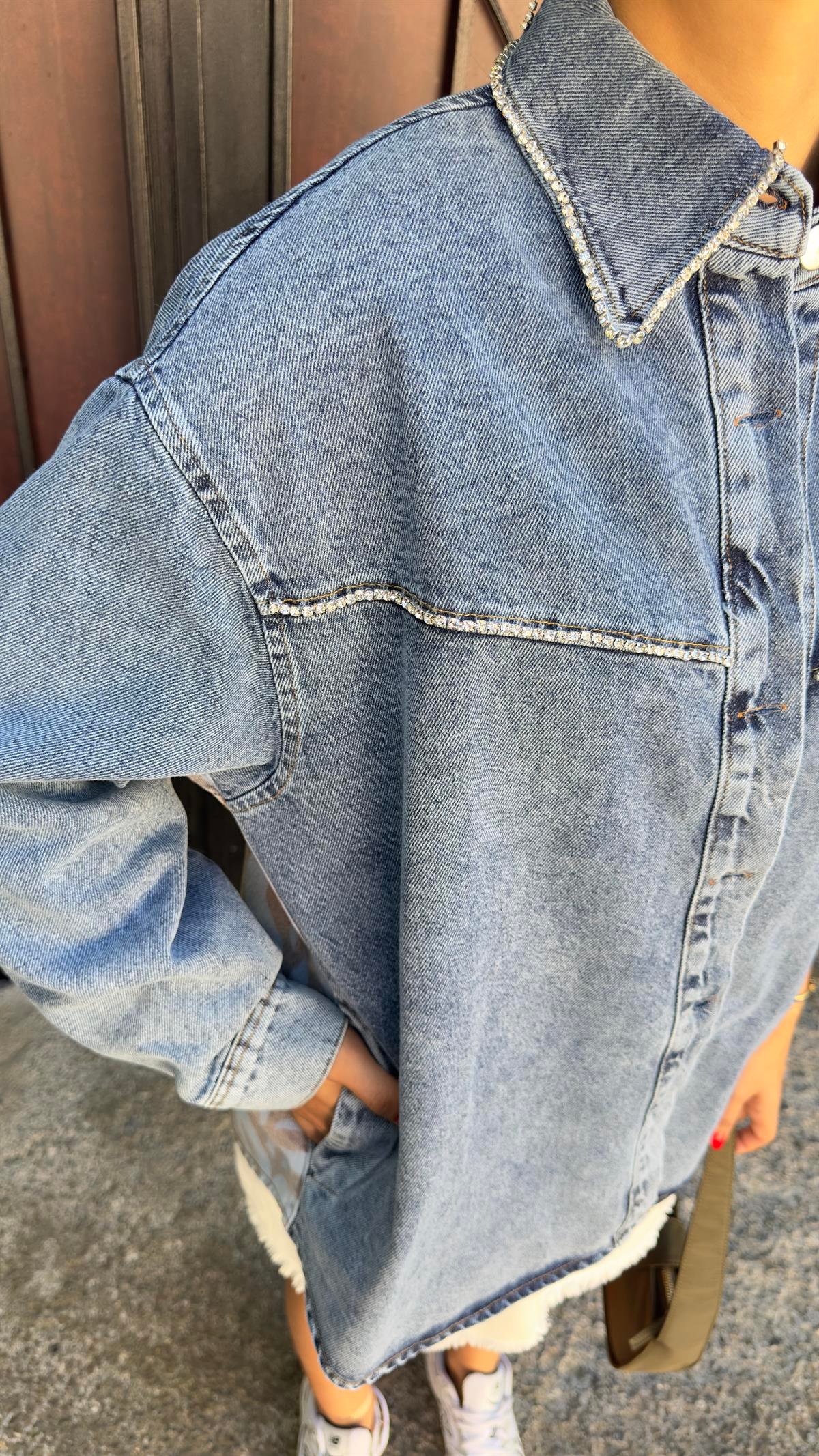 Desen Baskılı Orj Model Jean Ceket