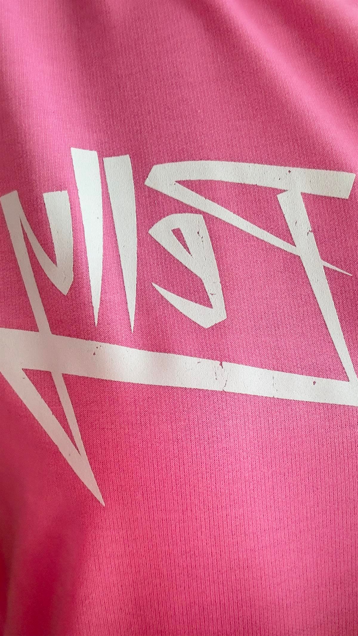 Camex Yazı Detaylı Pembe Elbise