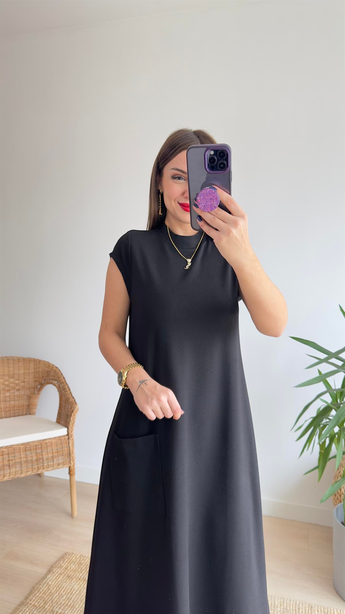 Orj Marka Lüx Kalite Basic Elbise 